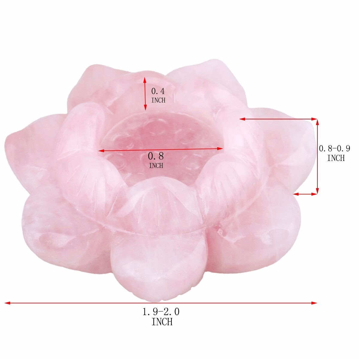 Natural Rose Quartz Crystal Ball Healing Figurine on Rose Quartz Lotus Flower (2