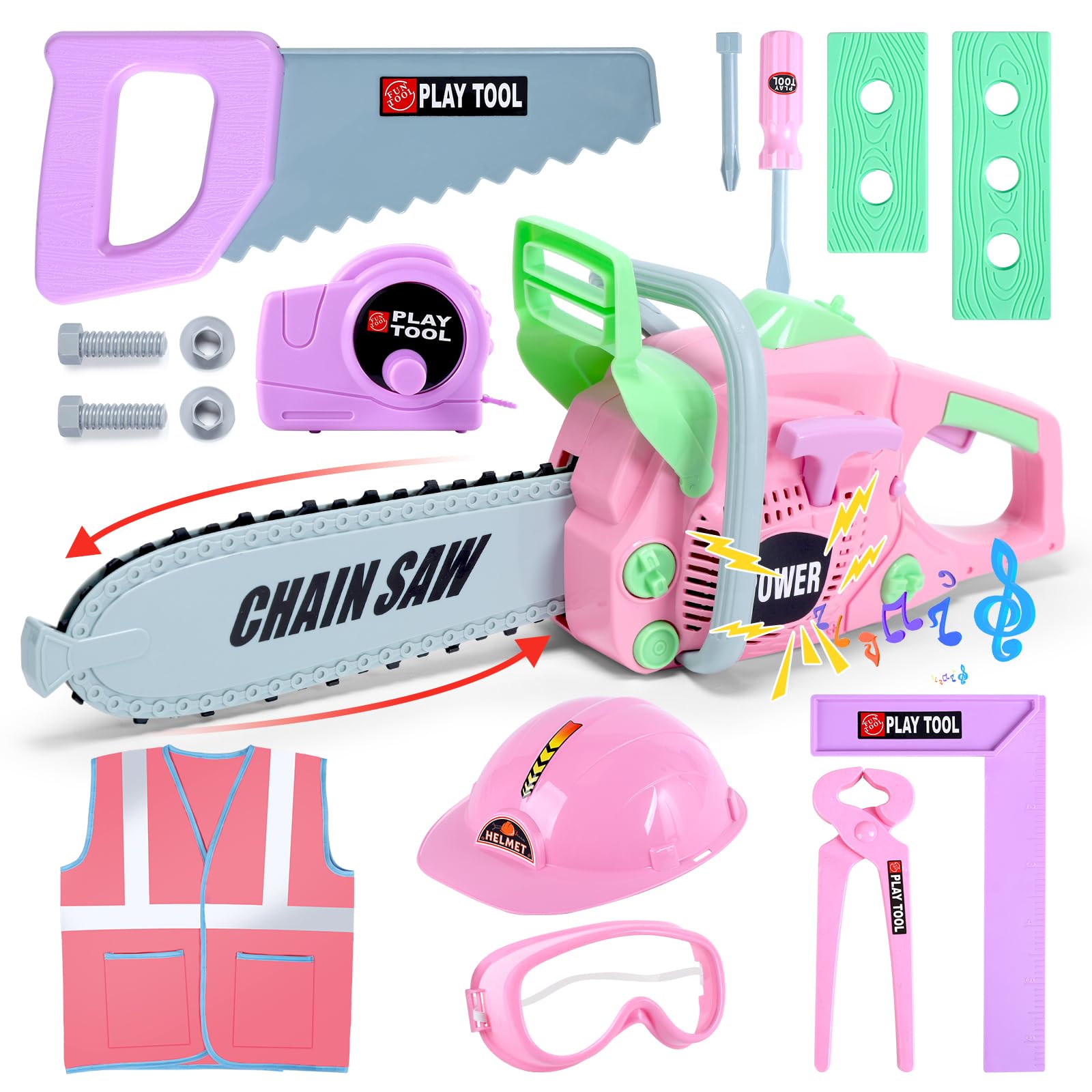 **Skirtoy Kids Toy Chainsaw - Pretend Play Tool Set for Toddlers & Preschoolers | STEM Educational Toy for Outdoor & Indoor Play | Perfect Gift for Family Day & Birthday Parties**