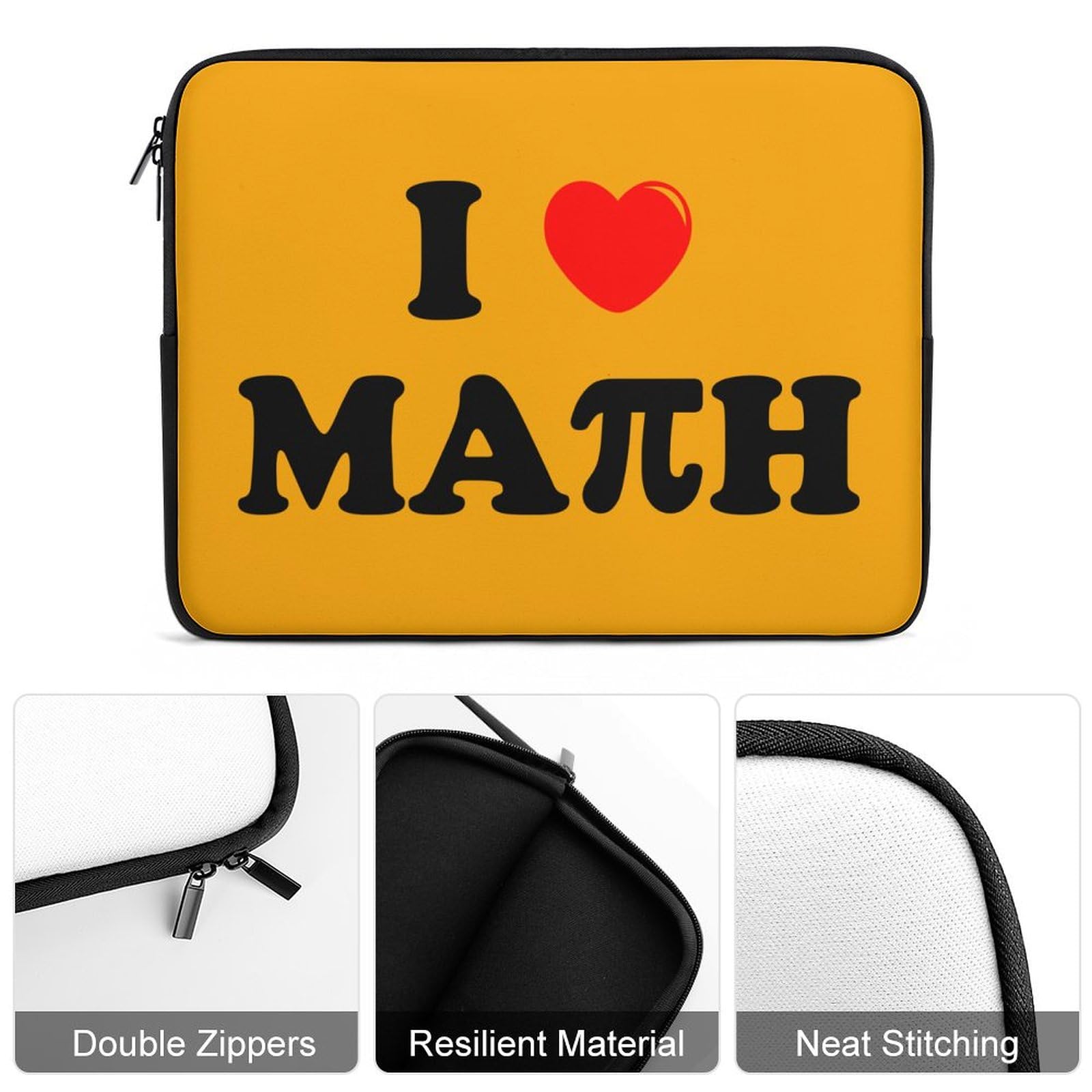 I Love Math Personalized Laptop Bag - Business Casual Slim Computer Briefcase for Work, School, and Travel