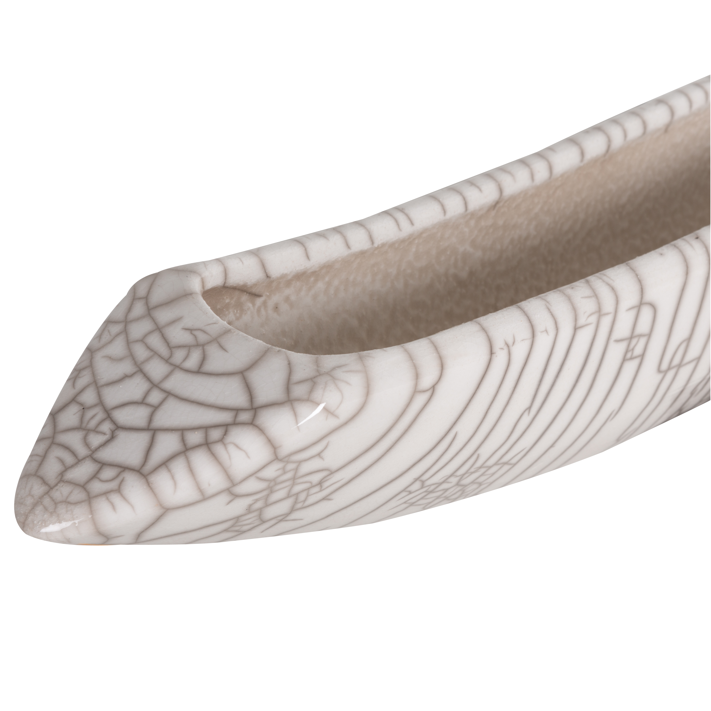 Crackle Carina Curved Trough - Modern Ceramic Bathroom Sink with Unique Crackle Glaze Finish, Perfect for Vanities and Powder Rooms (White, 18 Inch)