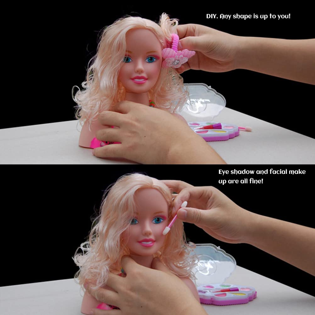 17Pcs Kids Hairdressing Toy Set - Pretend Play Makeup Doll for Girls | Gift & Educational Fun
