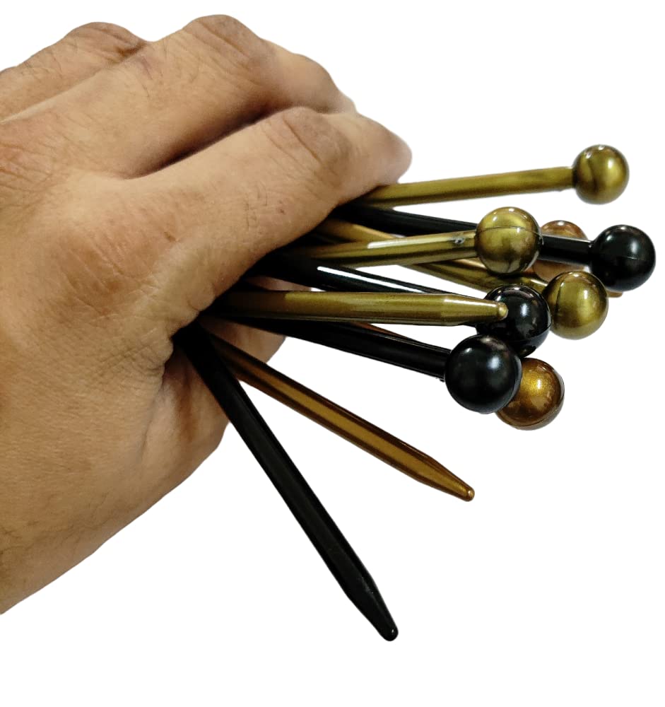 Ghelonadi 3-Piece Plastic Hair Sticks Set - Bun Holders for Women & Girls | Hair Clips, Pins & Accessories in Multicolor | Perfect for Updos, Braids & Everyday Hairstyles