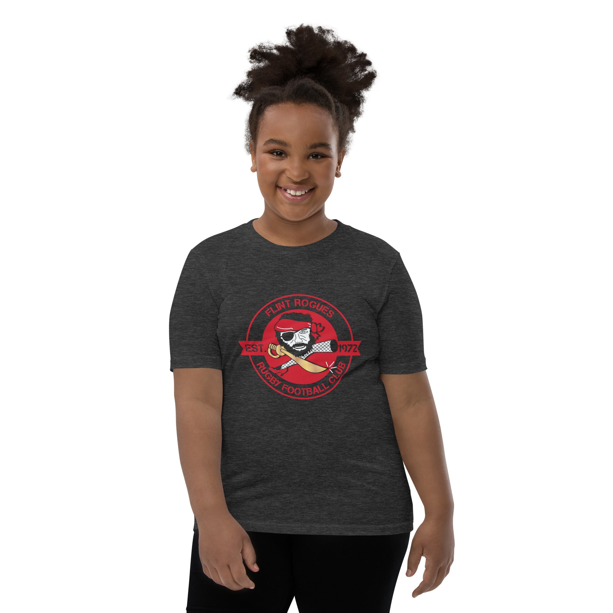 Flint Rogues RFC Youth Social Tee - Comfortable Cotton T-Shirt for Kids & Teens - Perfect for School, Sports & Casual Wear
