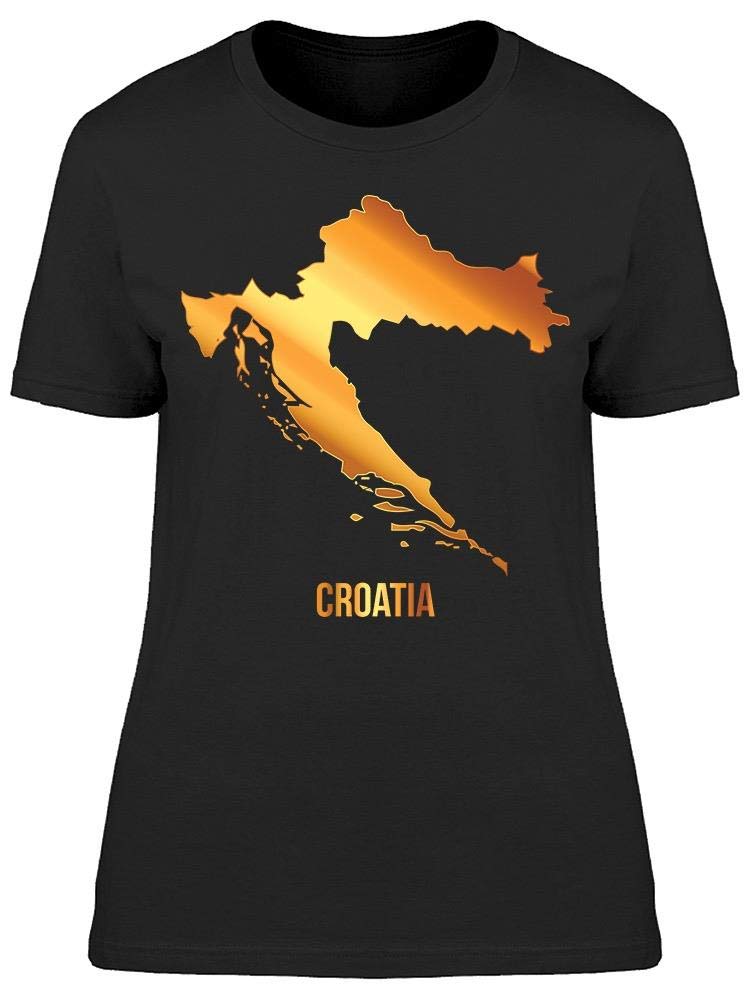 Smartprints Croatia Flag Border Graphic T-Shirt for Women - Comfortable Casual Tee for Travel, Vacation & National Pride