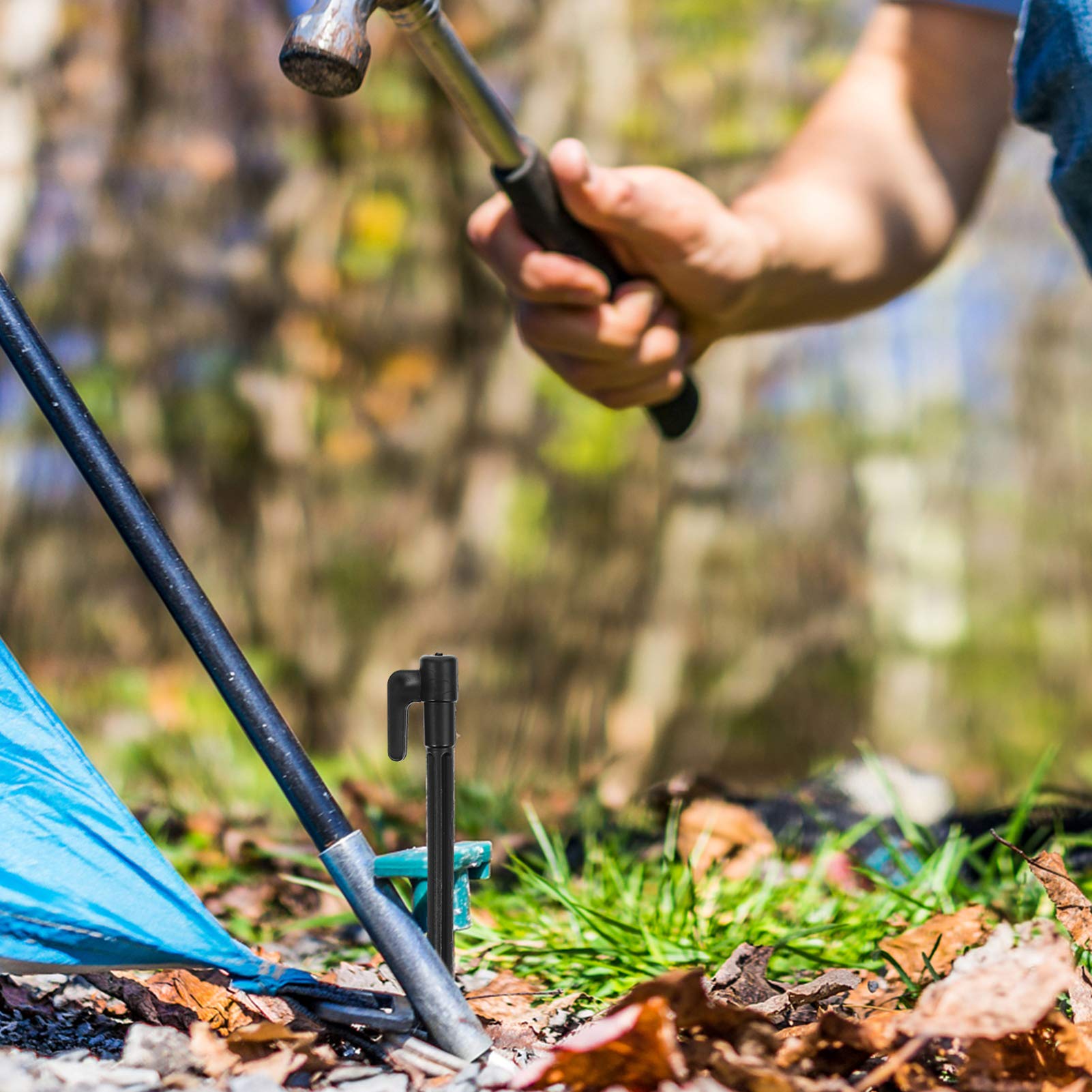 BESPORTBLE 50pcs Heavy Duty Plastic Tent Stakes - Durable Outdoor Camping Ground Pegs for Securing Tents, Canopies & Shelters - Perfect for Camping, Hiking, Beach & Backyard Use