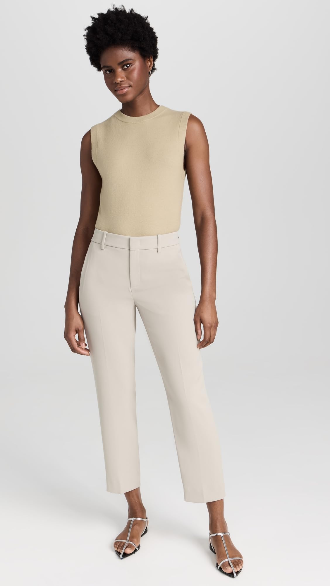 Vince Women's Crepe Tailored Straight Leg Pants - Slim Fit Office Trousers for Business Casual & Professional Workwear