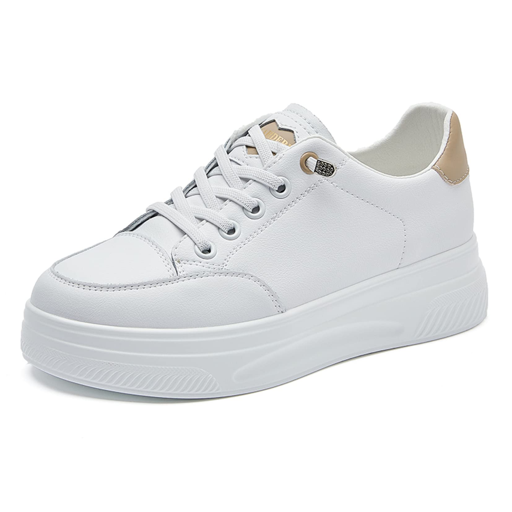Trendy Low-Top Fashion Sneakers for Women & Girls - Comfortable Faux Leather Round Toe Lace-Up Running Shoes with Flat Sole | Perfect for Casual Wear, Gym, and Everyday Activities