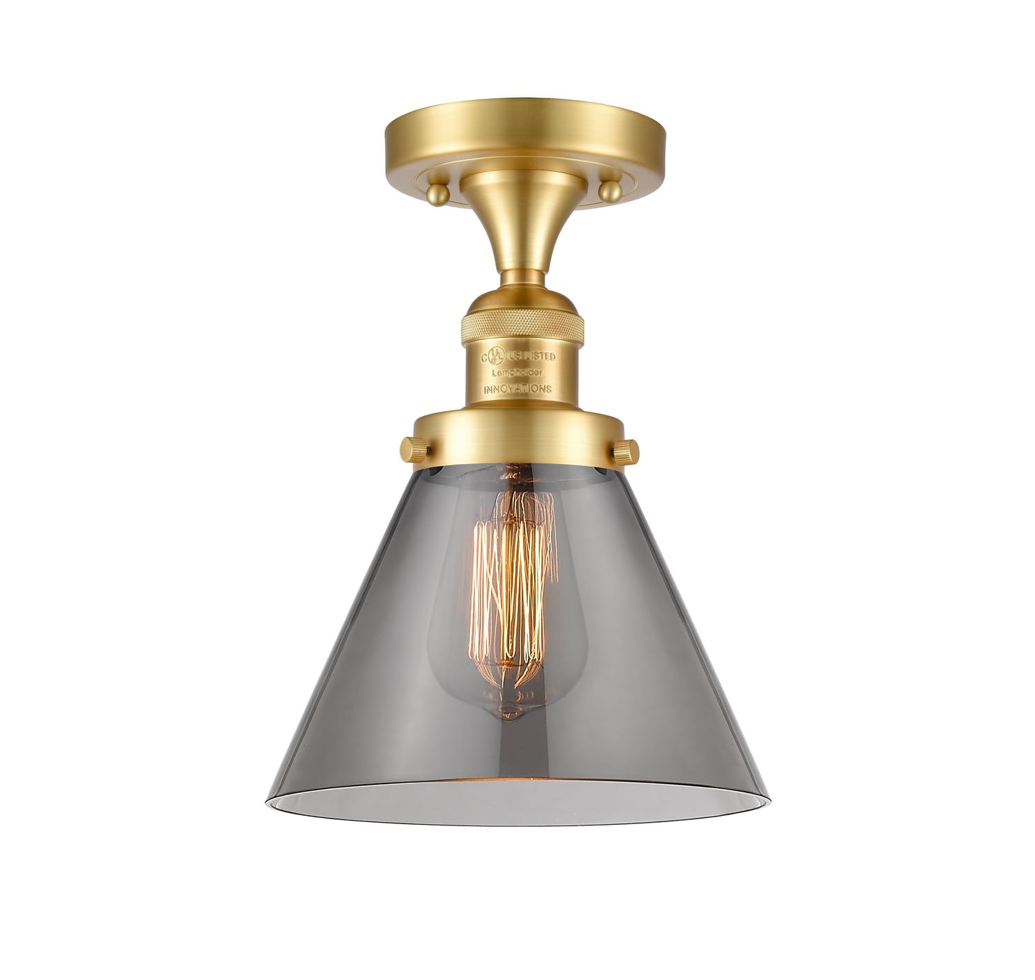 517-1CH-SG-G43-LED Bare Bulb 1 Light Cord Set in Satin Gold - Vintage Edison Bulb Fixture for Home Decor, Cafe Lighting, and Industrial Style Interiors