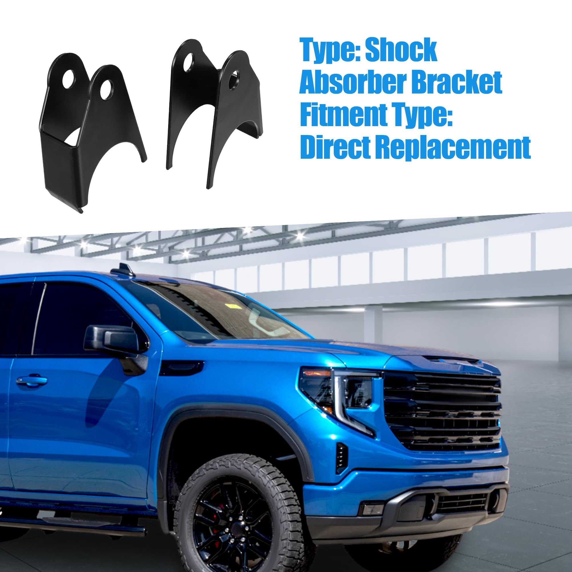 GMC Sierra 1500 1999-2006 Rear Upper Shock Absorber Bracket 523-288 - Heavy Duty Metal Black Shock Mount Repair Bracket (Set of 2) - Perfect for Off-Roading, Towing & Suspension Upgrades