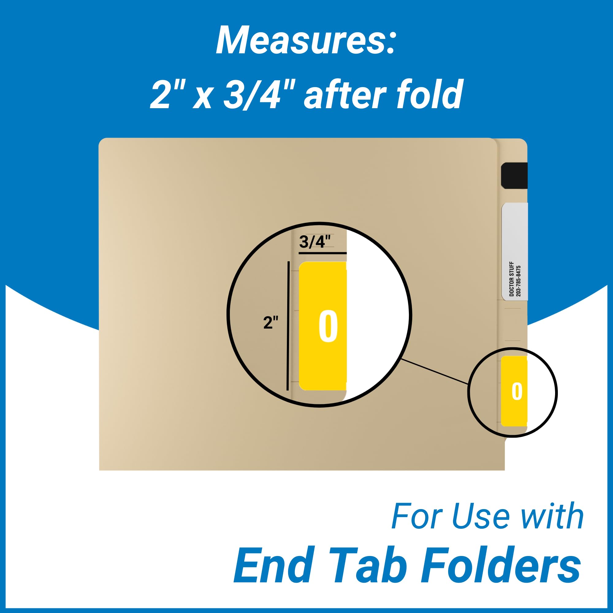 Doctor Stuff - File Folder Labels 0-9, 500 Labels per Roll, 10 Rolls (2