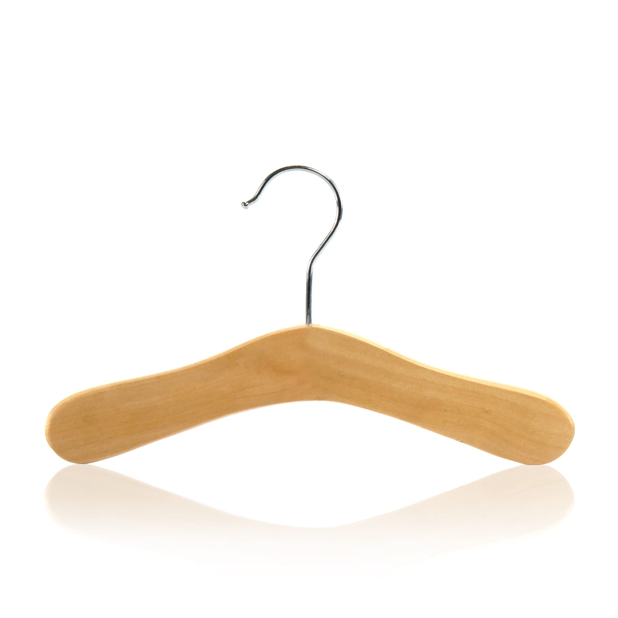 12 Pack Natural Wooden Baby Hangers for Nursery - 9.8 Inch Kids Clothes Hangers with Swivel Hook - Perfect for Organizing Baby Clothes, Toddler Wardrobes & Nursery Storage
