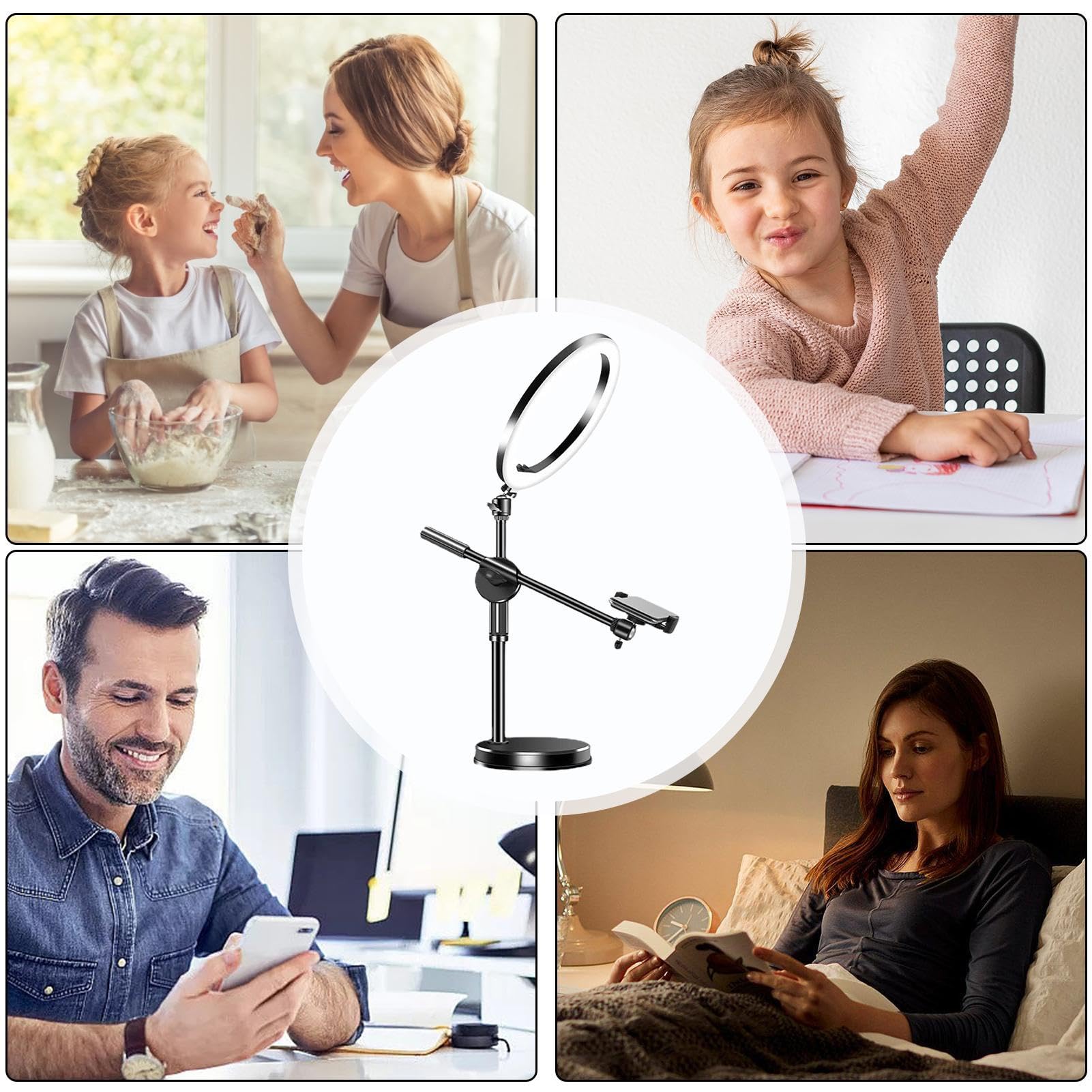 Overhead Phone & Camera Mount Tripod Stand for Live Streaming, Online Teaching, Video Production - Perfect for Content Creators, Vloggers, and Online Educators