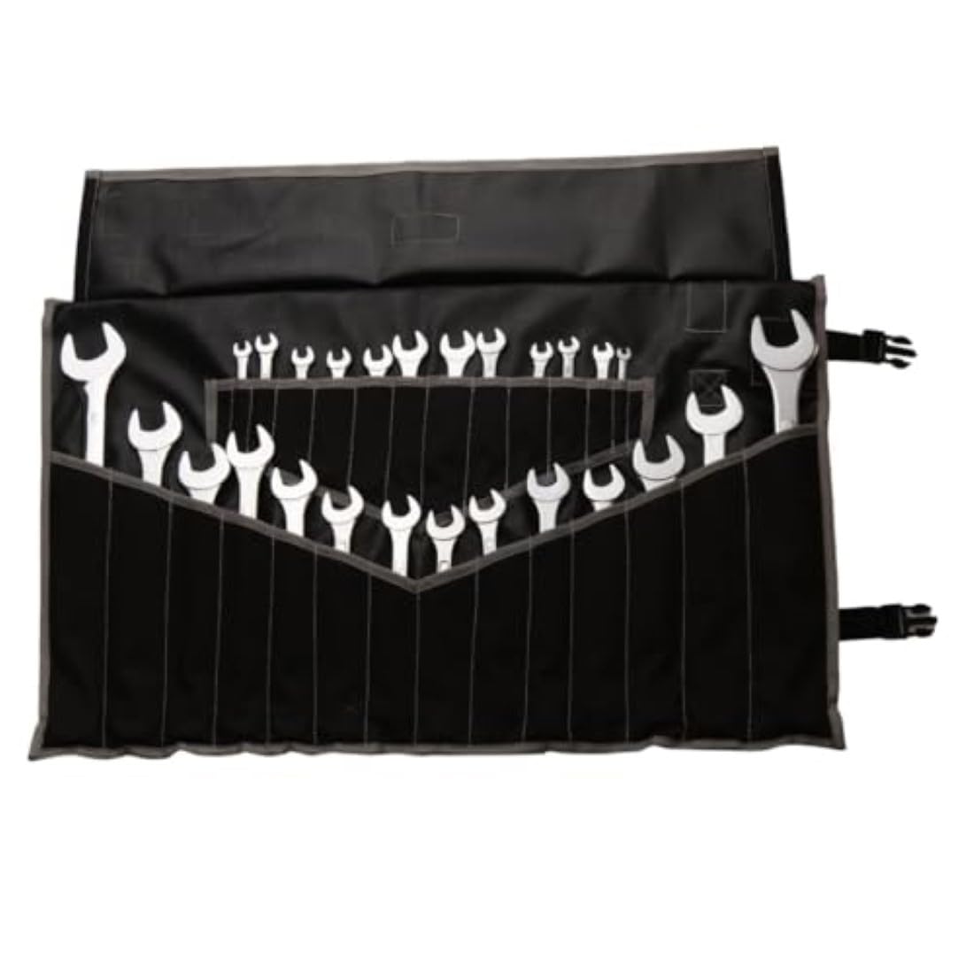 Heavy Duty 28-Pocket Waterproof Tool Organizer - Black for Wrenches & Tools Storage