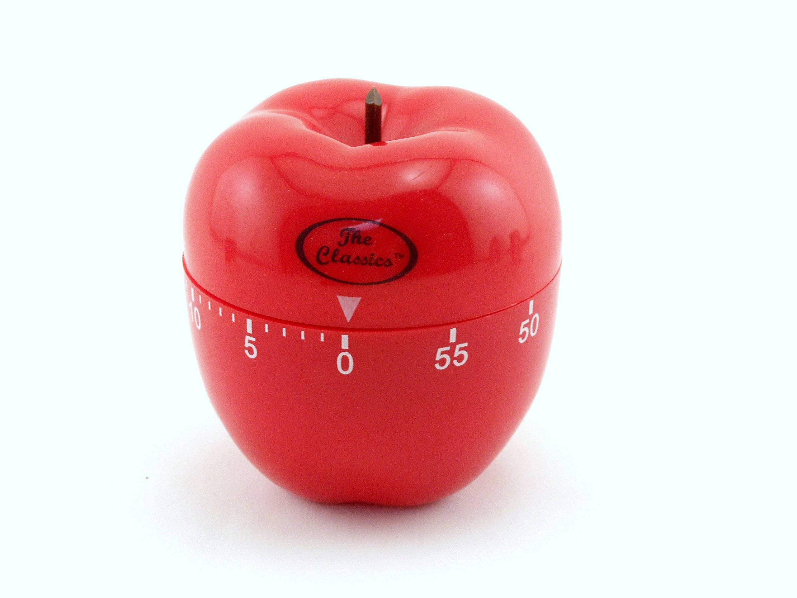 Classic Apple-Shaped 60-Minute Kitchen Timer - Red, 3x3 Inches - Perfect for Cooking, Baking, Studying & Productivity (1-Pack, TPG-492)