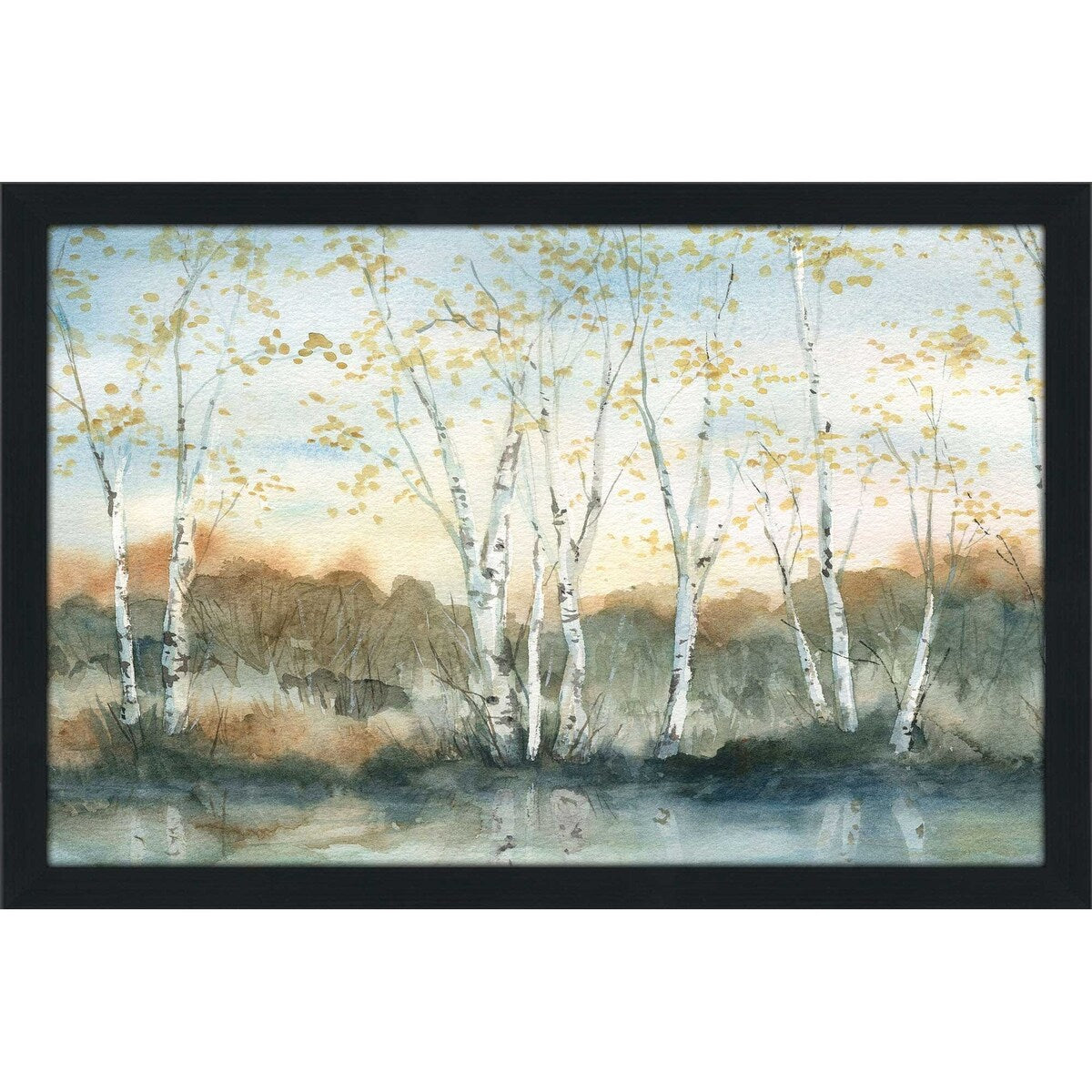Birch Riverbank by Carol Robinson - Stunning Acrylic Wall Art Print for Home & Office Decor - Perfect for Living Room, Bedroom or Gift