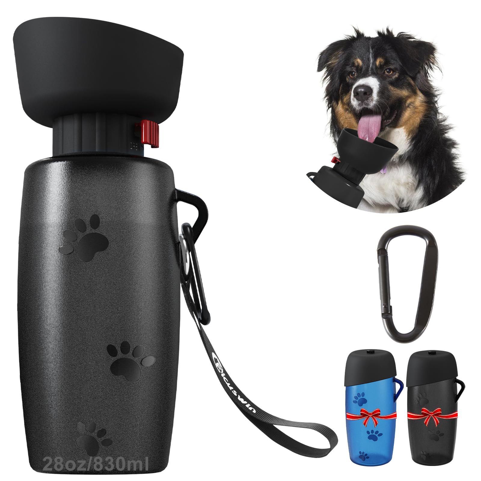 Leak-Proof Dog Water Bottle 28oz - Portable Pet Travel Dispenser for Outdoor Walking & Hiking