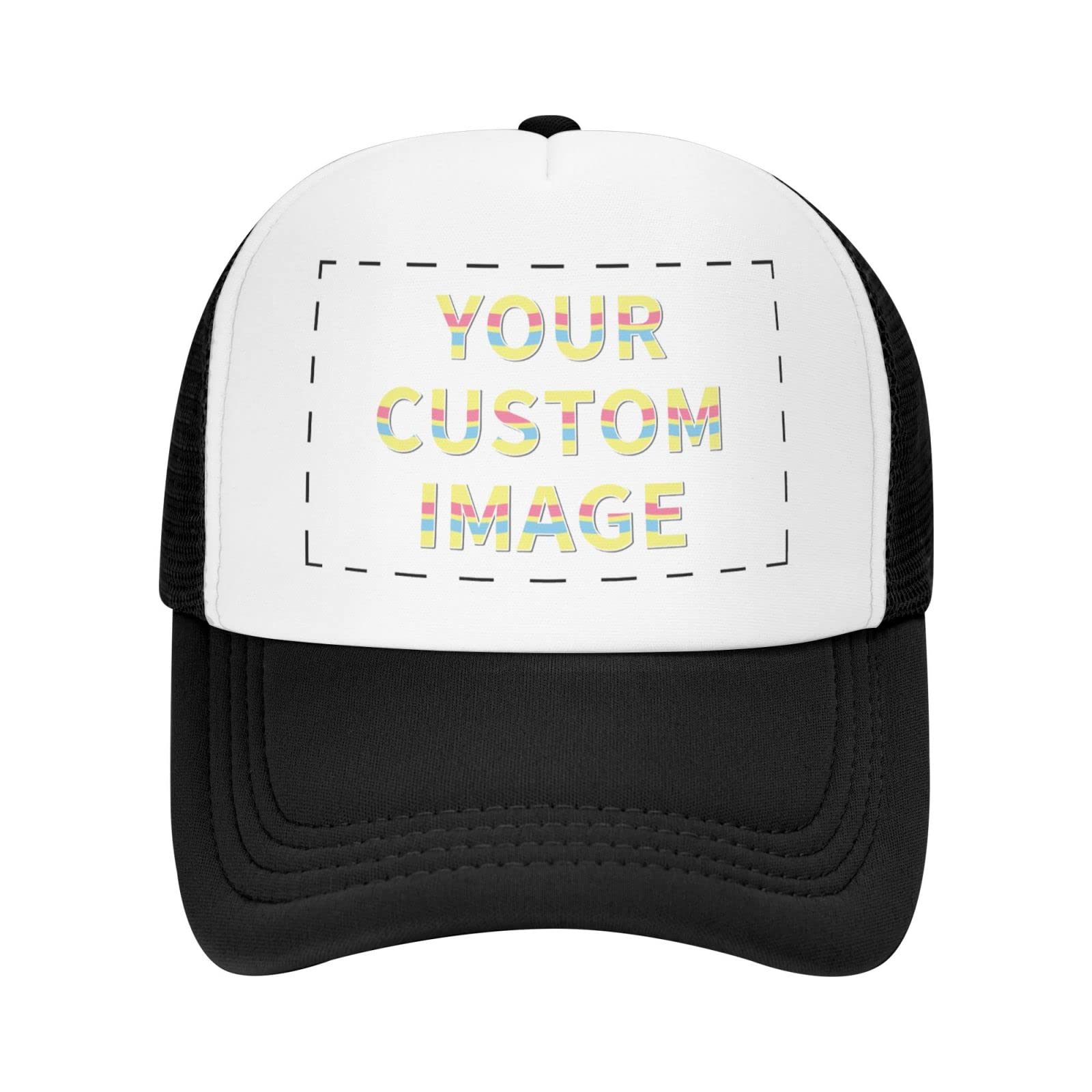 Custom Trucker Hats for Men & Women - Personalized Photo Baseball Caps - Design Your Own Hat - Black - Perfect for Sports, Outdoor Activities & Fashion Accessories