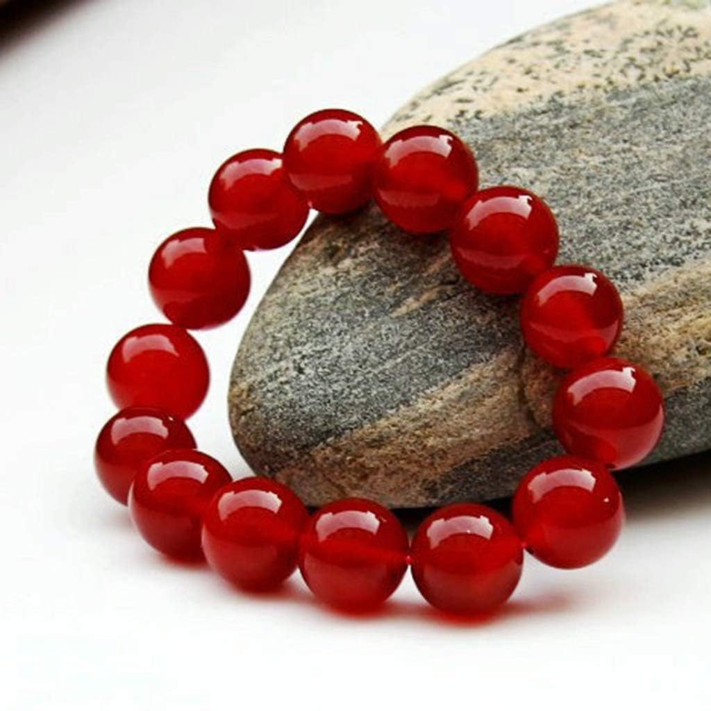 Natural Red Agate Bracelet for Men & Women - Handmade Chalcedony Crystal Beaded Jewelry, Couple Matching Gift for Anniversary, Meditation & Spiritual Healing