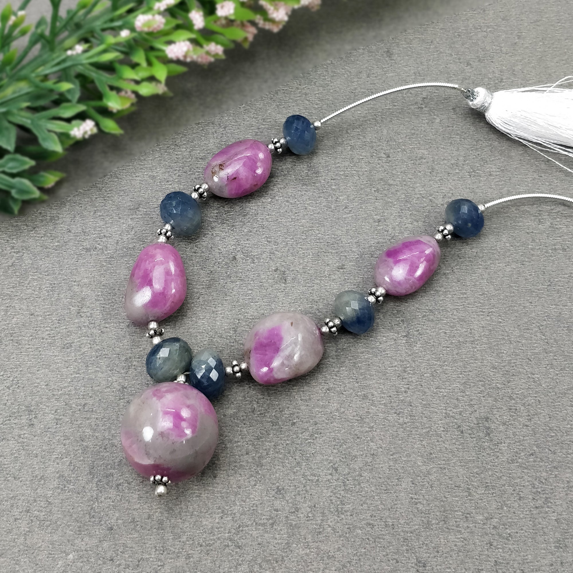 Natural Untreated Bi-Color Zoisite Ruby & Blue Sapphire Loose Beads - 195.40cts Gemstone Balls (10mm-19mm) for Jewelry Making, DIY Crafts & Healing Crystal Collections