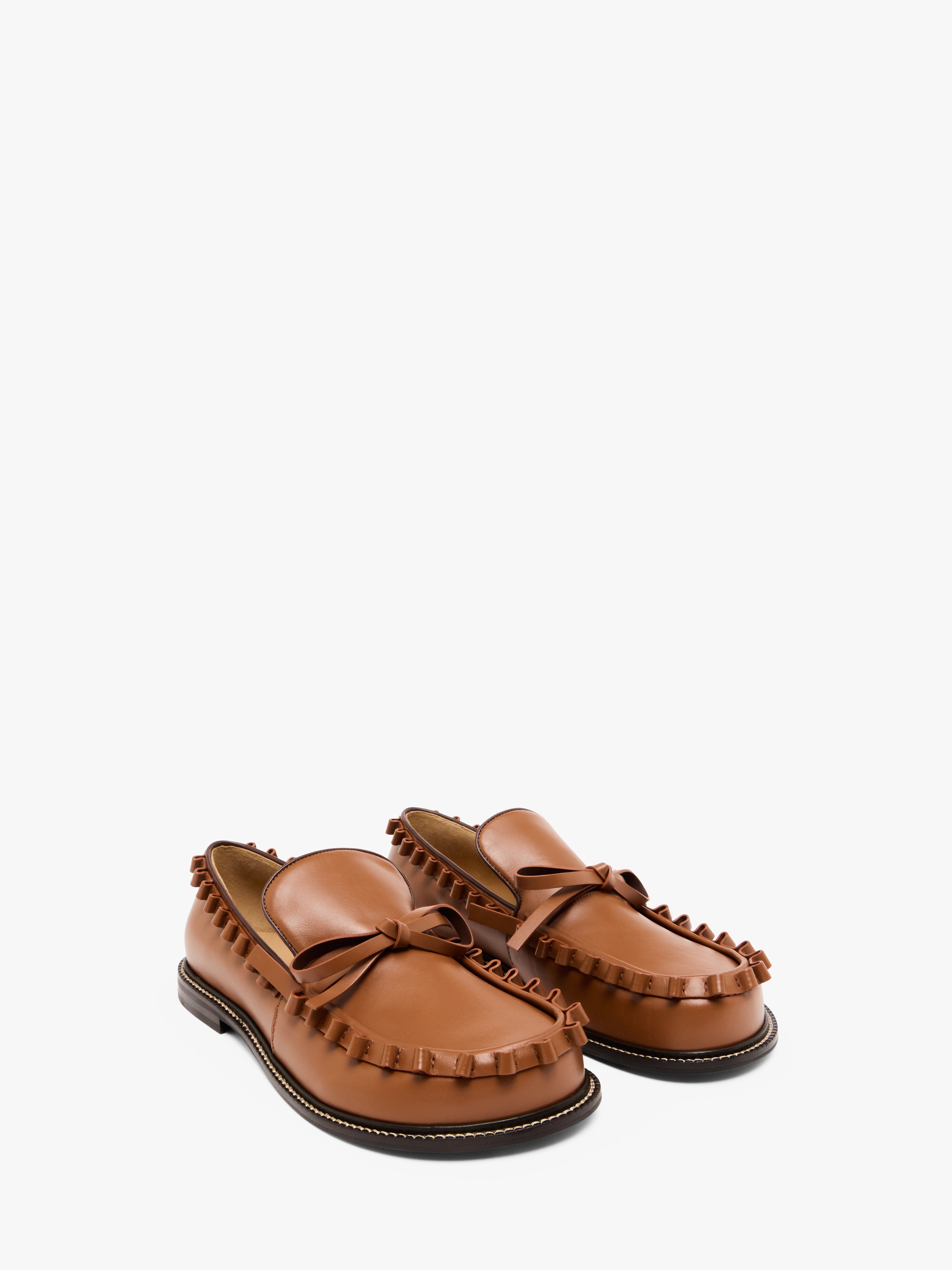 Women's Ruffle Leather Moccasin Shoes - Soft & Comfortable Bohemian Style Slip-On Loafers for Casual Wear, Office & Travel