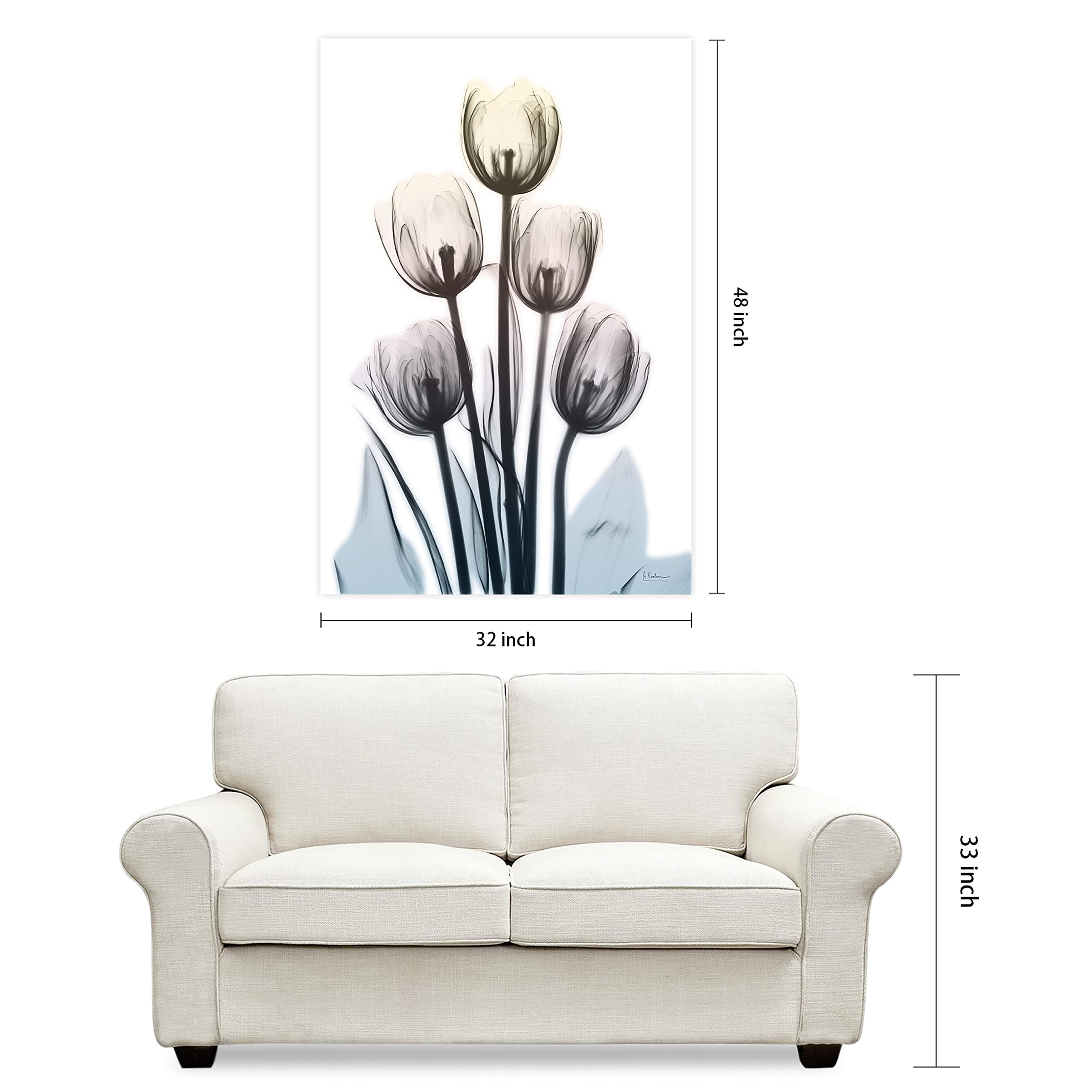Empire Art Direct 48x32 Inch Frameless Tempered Glass Wall Art - Spring Tulips Floral Photography Print for Living Room, Bedroom & Home Office Decor | Ready to Hang Modern Wall Decor for Housewarming & Interior Design