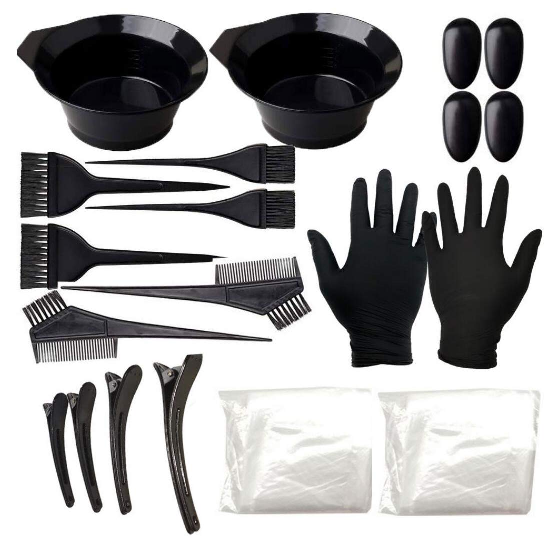 22 PCS Professional Hair Dye Kit - DIY Hair Coloring Tools with Disposable Shawl, Brushes, Comb, Tinting Bowl & Gloves for Salon & Home Use | Perfect for Balayage, Highlights & Root Touch-Ups