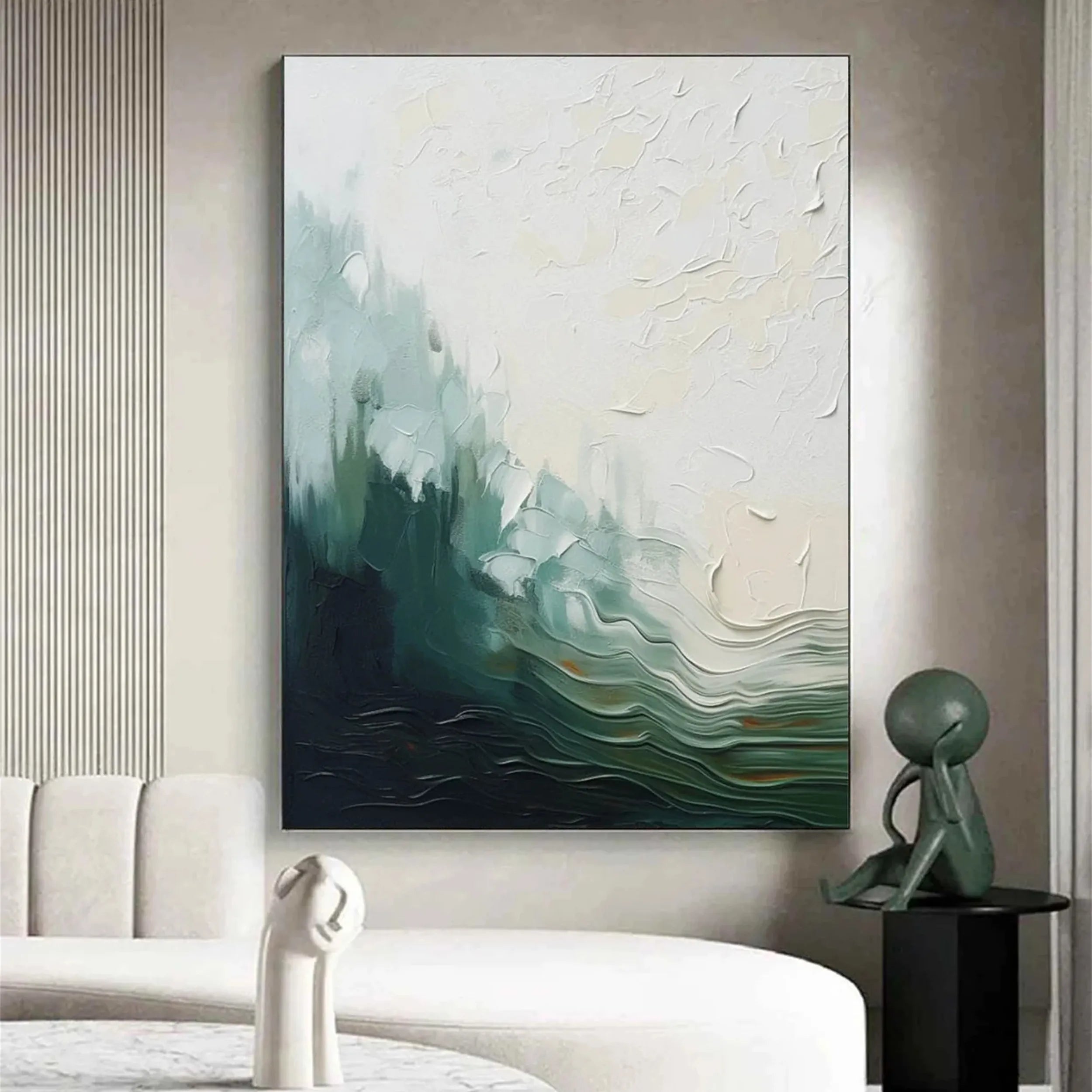 Blue & Green Abstract Wall Art Canvas Print #BG062 - Modern Home Decor for Living Room, Bedroom & Office