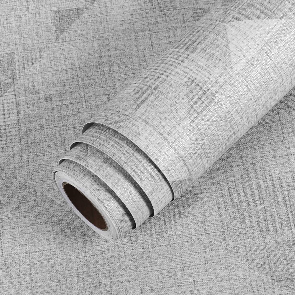 LaCheery Thick Geometric Peel and Stick Wallpaper - Modern Diamond Pattern Abstract Design, Self-Adhesive Removable Wallpaper for Bedroom, Nursery, Drawer Liners & Shelves, Grey Grasscloth Texture, 15.8x80 Inches - Perfect for Accent Walls, Home Decor & DIY Projects
