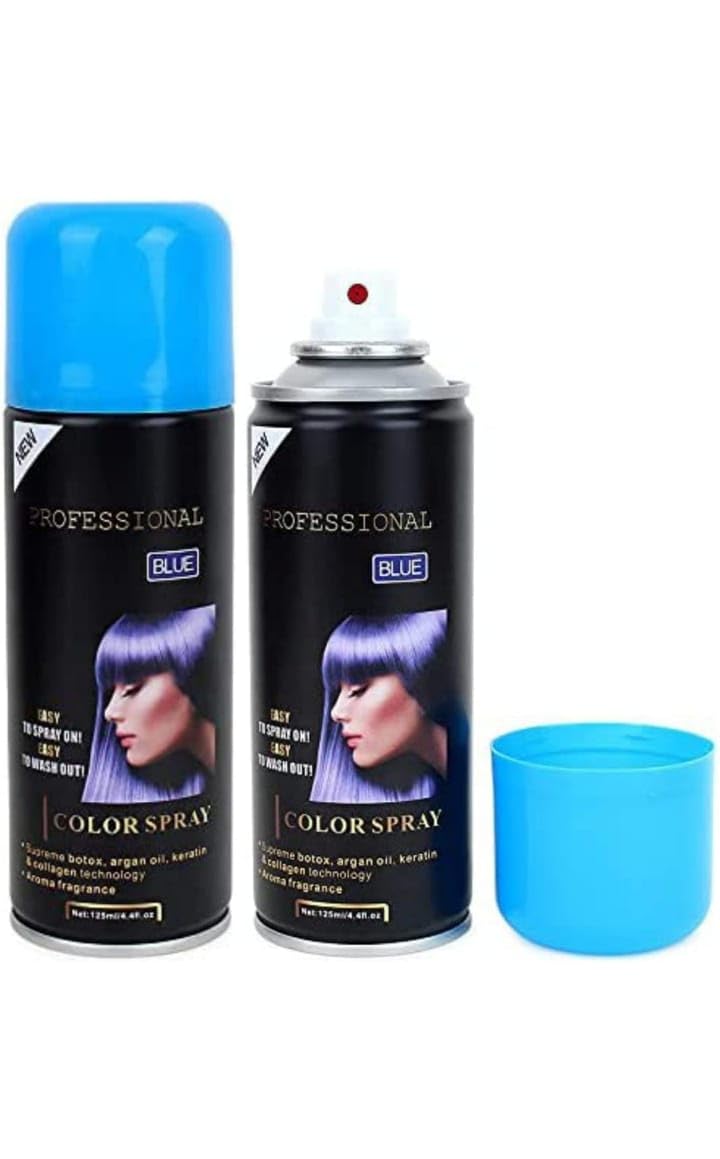 Professional Temporary Hair Color Spray for Men & Women - 1 Day Washable Hair Dye in Vibrant Blue | Perfect for Parties, Halloween, Cosplay & Daily Styling