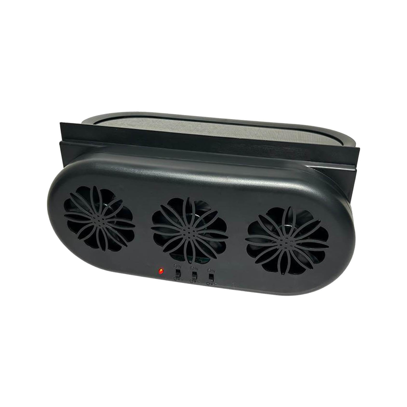 2024 Solar-Powered Car Window Vent Fan - 3 Air Outlet Auto Exhaust Fan with Solar Panel for Vehicle Ventilation - Universal Fit for Most Car Models (Black) | Keep Your Car Cool During Summer Road Trips & Parking