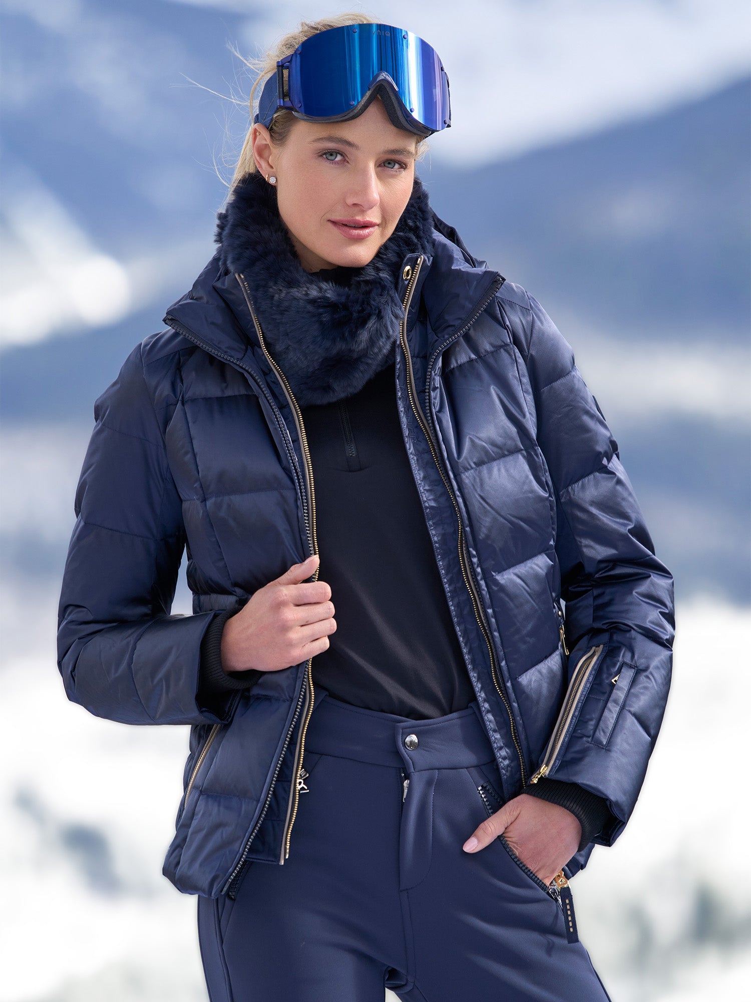 Anne Sport Satin Down Ski Jacket - Women's Winter Insulated Waterproof Jacket for Skiing, Snowboarding & Outdoor Activities