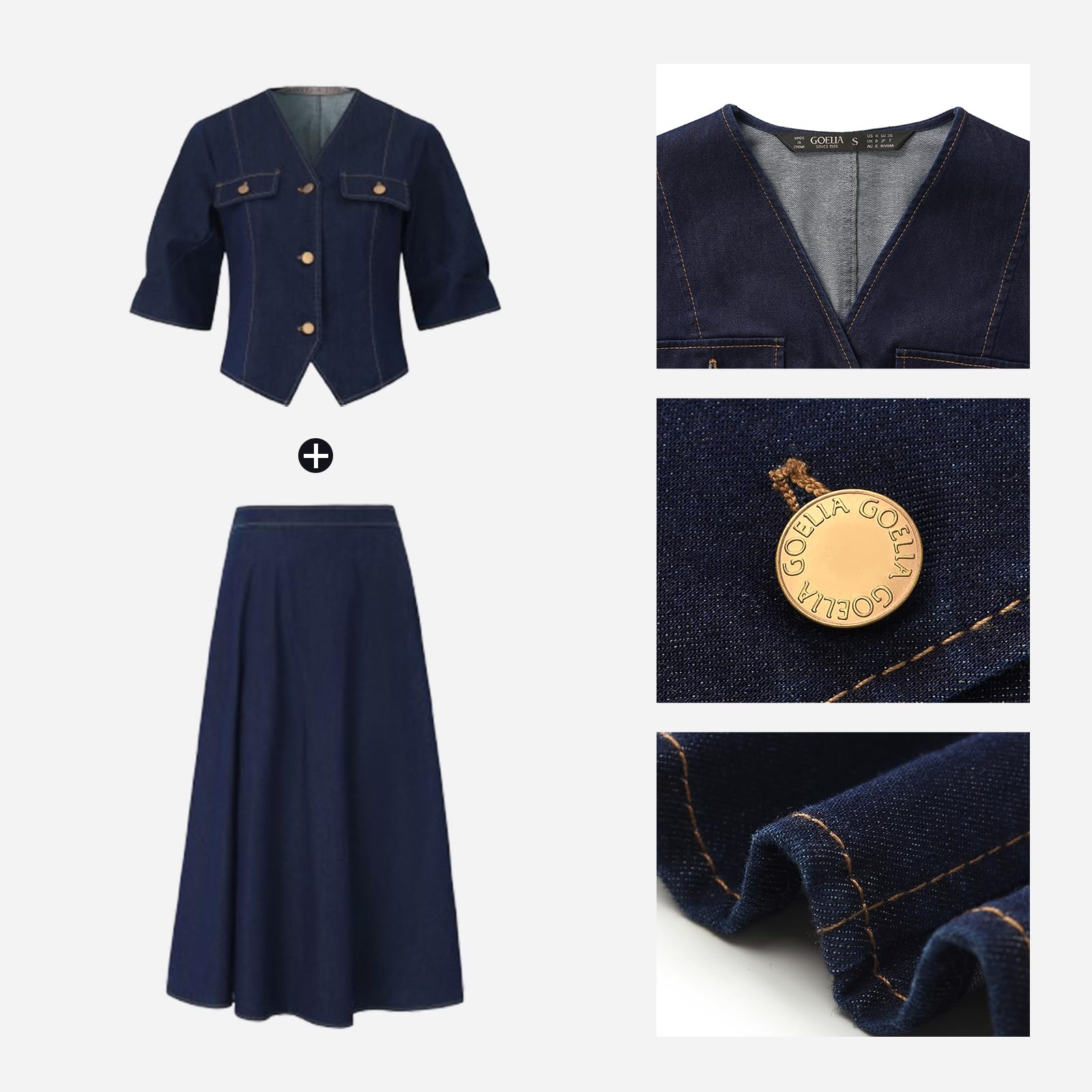 Stylish 2-Piece Outfits for Women - Casual Tops & A-Line Midi Skirt Sets | Spring/Fall Suits & Outerwear | Perfect for Work, Dates & Weekend Outings
