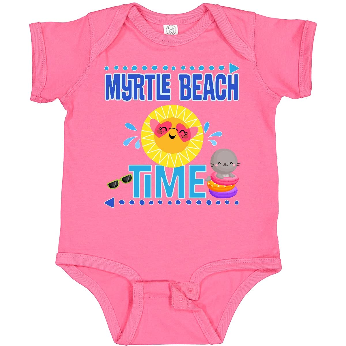 Inktastic Myrtle Beach Vacation Time Baby Bodysuit - Soft Cotton Cute Infant Onesie for Beach Trips & Family Vacations