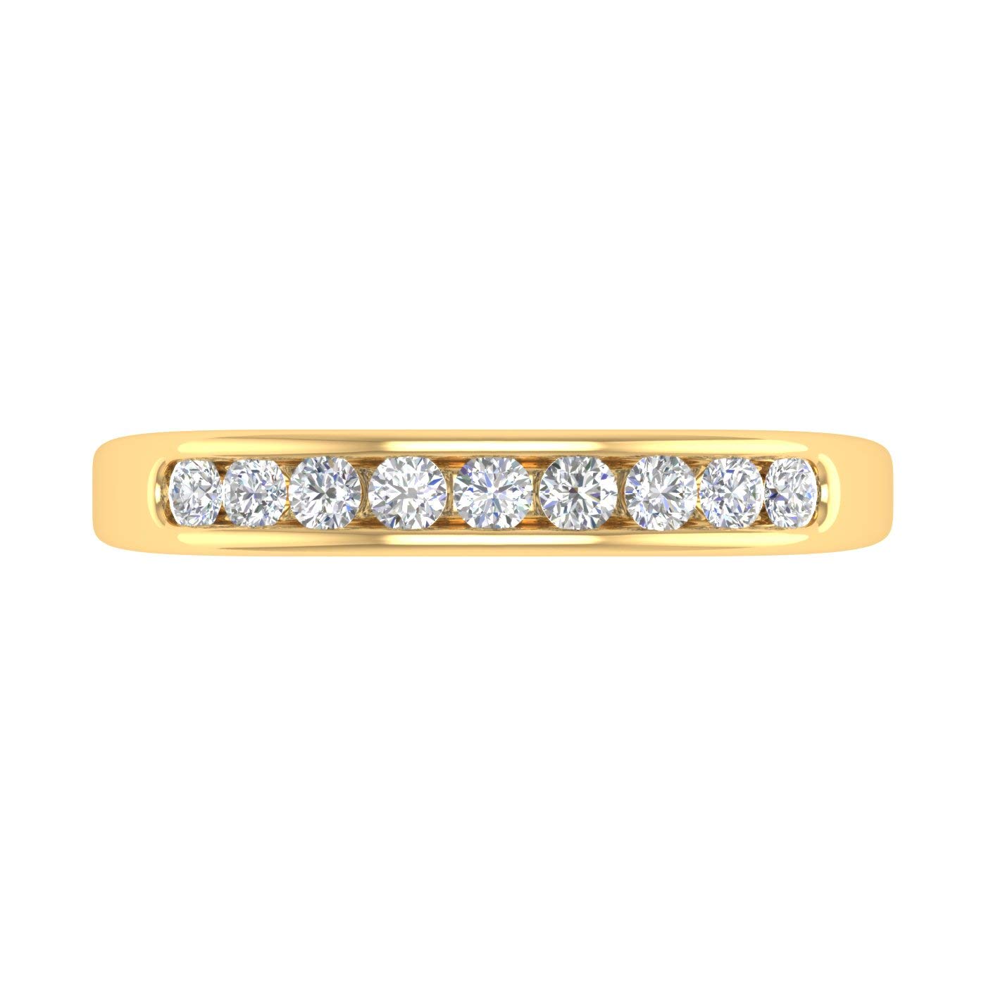 1/4 Carat Round Diamond Wedding Band Ring for Men & Women - 10K Gold IGI Certified - Perfect for Engagement, Anniversary & Special Occasions