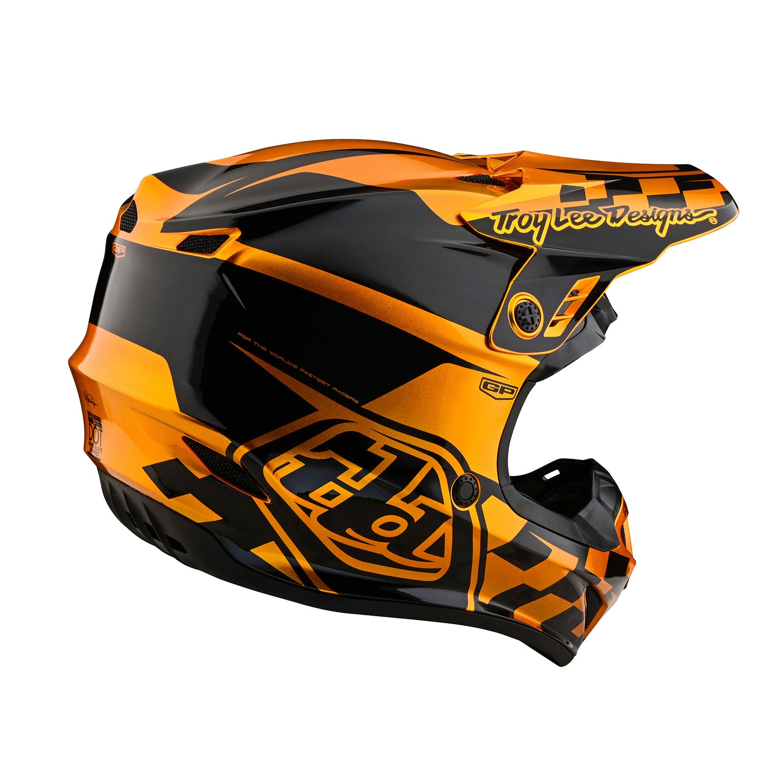 GP Helmet Check Up Gold & Black - Premium Motorcycle Helmet for Safety & Style - Perfect for Racing, Cruising & Urban Riding