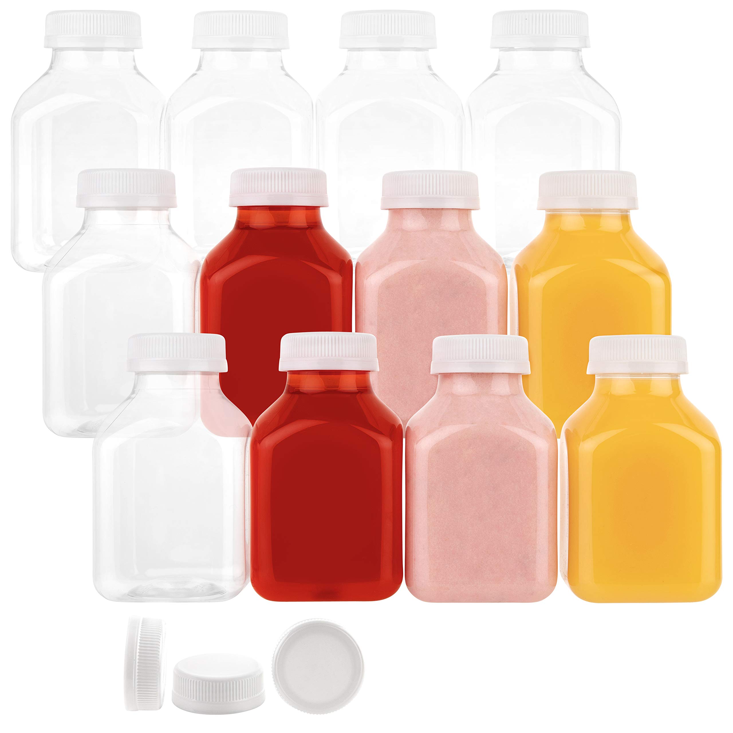 8 Oz Disposable Plastic Juice Bottles with Lids - 160 Pack | BPA Free, Reusable & Tamper-Proof | Perfect for Juicing, Smoothies, Milk, Catering & Takeout | Ideal for Juice Bars, Coffee Shops & Food Trucks