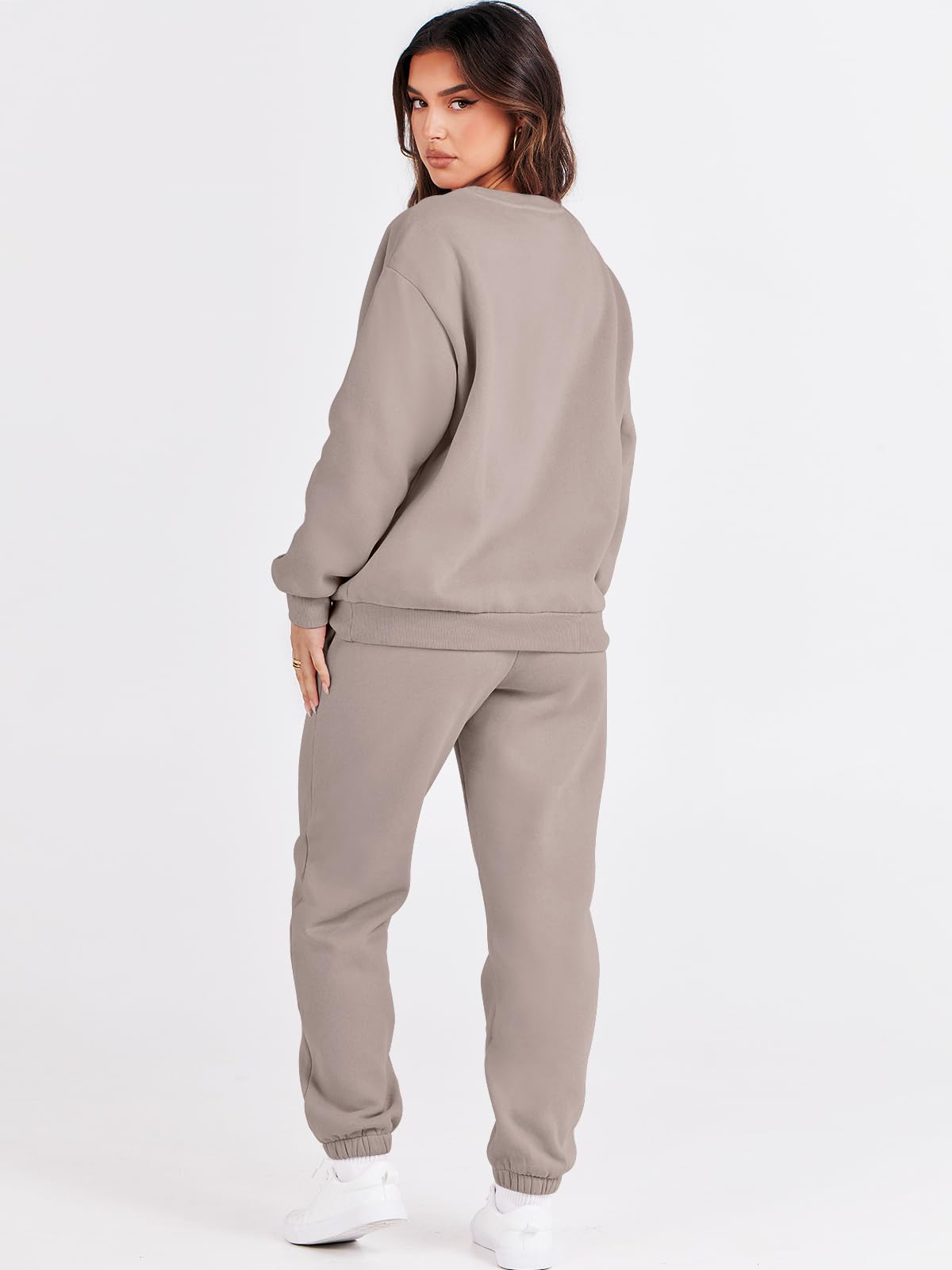 ANRABESS Women's 2 Piece Lounge Set - Long Sleeve Crewneck Sweatshirt & Jogger Pants Tracksuit - Cozy Fall Outfit for Home, Travel & Casual Wear 2024
