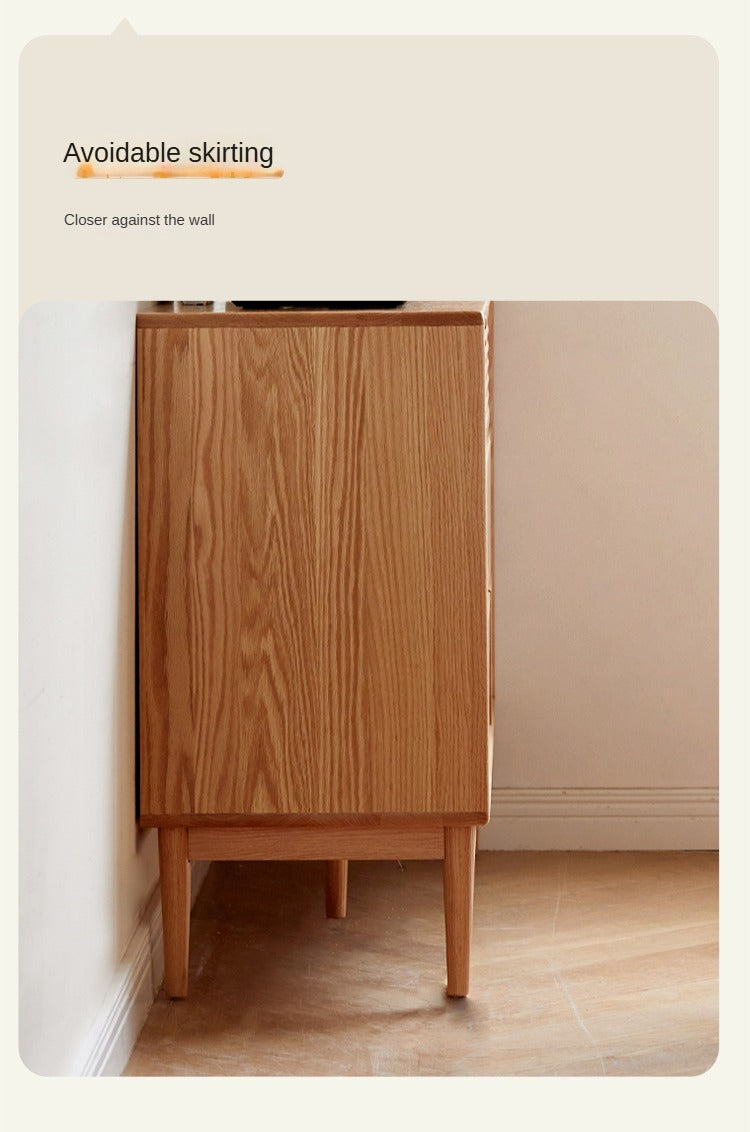 Solid Oak Wood 8-Drawer Storage Cabinet - Large Capacity for Bedroom, Living Room & Office Organization