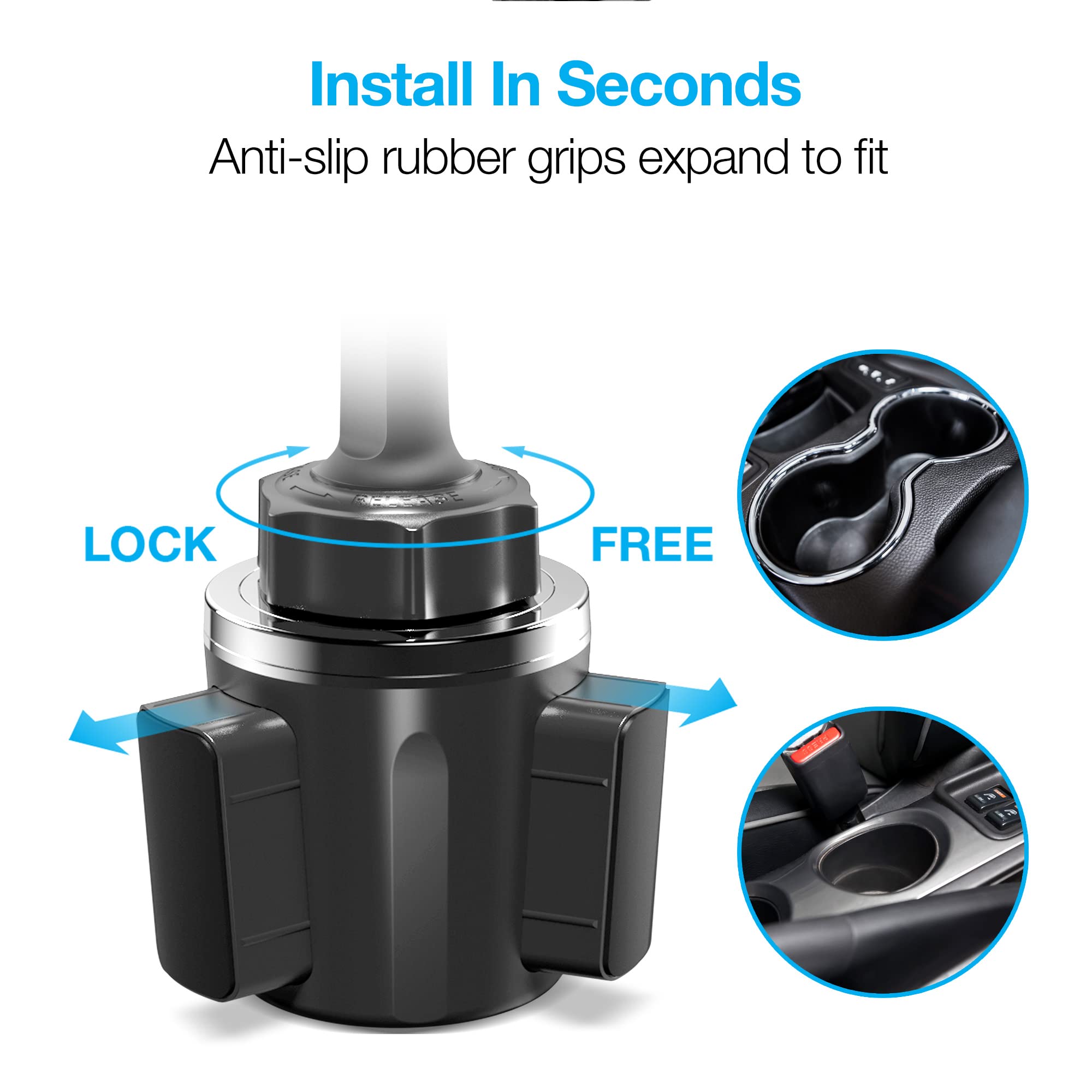 Naztech MagBuddy Elite XL Cup Holder Phone Mount - Adjustable Magnetic Gooseneck Car Phone Holder for iPhone 16/15/14 Pro Max, Galaxy S24/S23 Ultra, Google Pixel 8/7 | Universal Smartphone Stand for Bed, Office & Road Trips | Secure Hands-Free Viewing in Vehicles (Black)