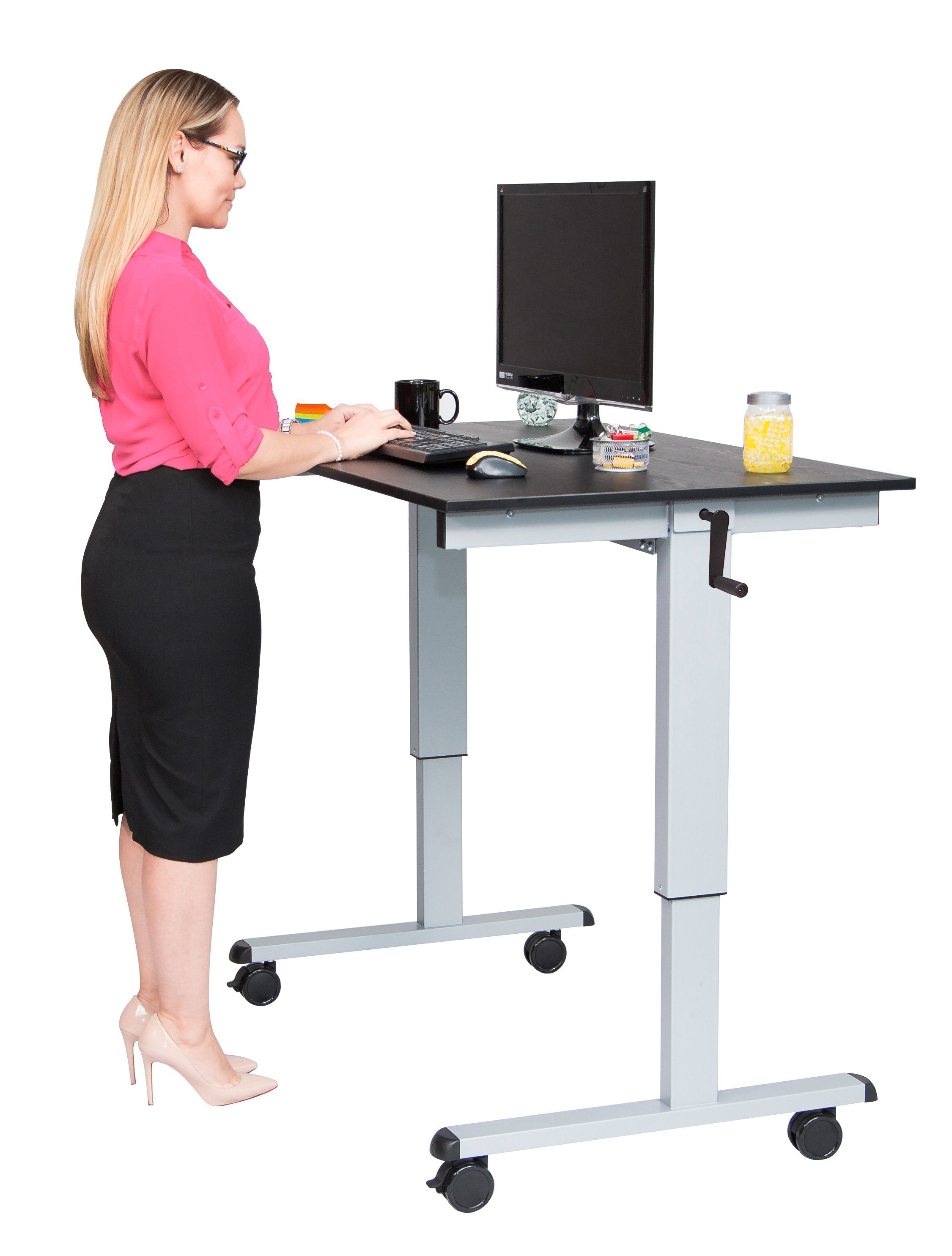 Adjustable Height Standing Desk Luxor STANDCF48 AG/BO - Ergonomic Home & Office Workstation for Comfortable Standing & Sitting