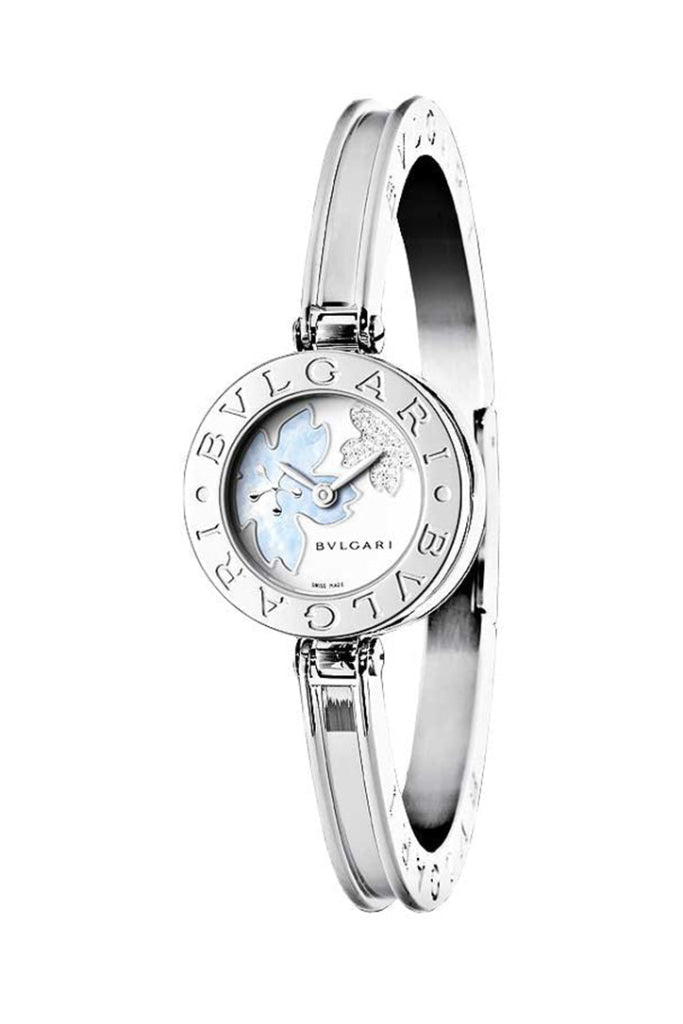 Bvlgari B Zero1 Quartz Steel Bracelet Watch with Mother of Pearl Inlay & Diamond Dial - 22mm Ladies Luxury Watch (BZ22FDSS) for Women's Fashion, Special Occasions & Gift Giving