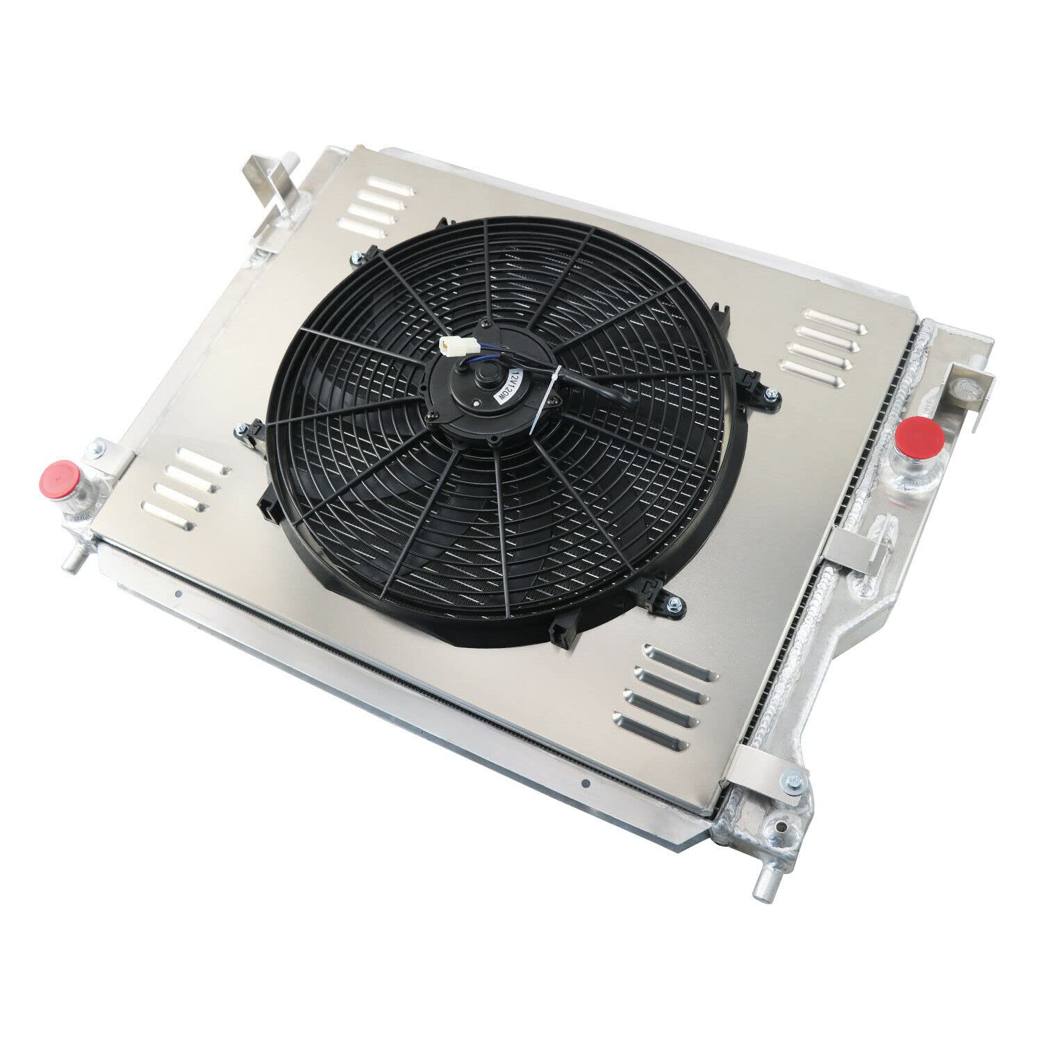 High-Performance Aluminum Radiator Replacement for 2005-2014 Ford Mustang 3.9L-5.0L V8 - 3-Row Core with Electric Fan Shroud & Thermostat Kit - Perfect for Racing, Off-Road & Daily Driving
