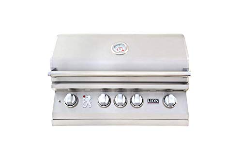 Lion Premium Grills 32 Inch 4-Burner Propane Gas Grill L75000 with 5-in-1 BBQ Tool Set - Outdoor Cooking, Backyard Grilling, Patio Parties & Camping