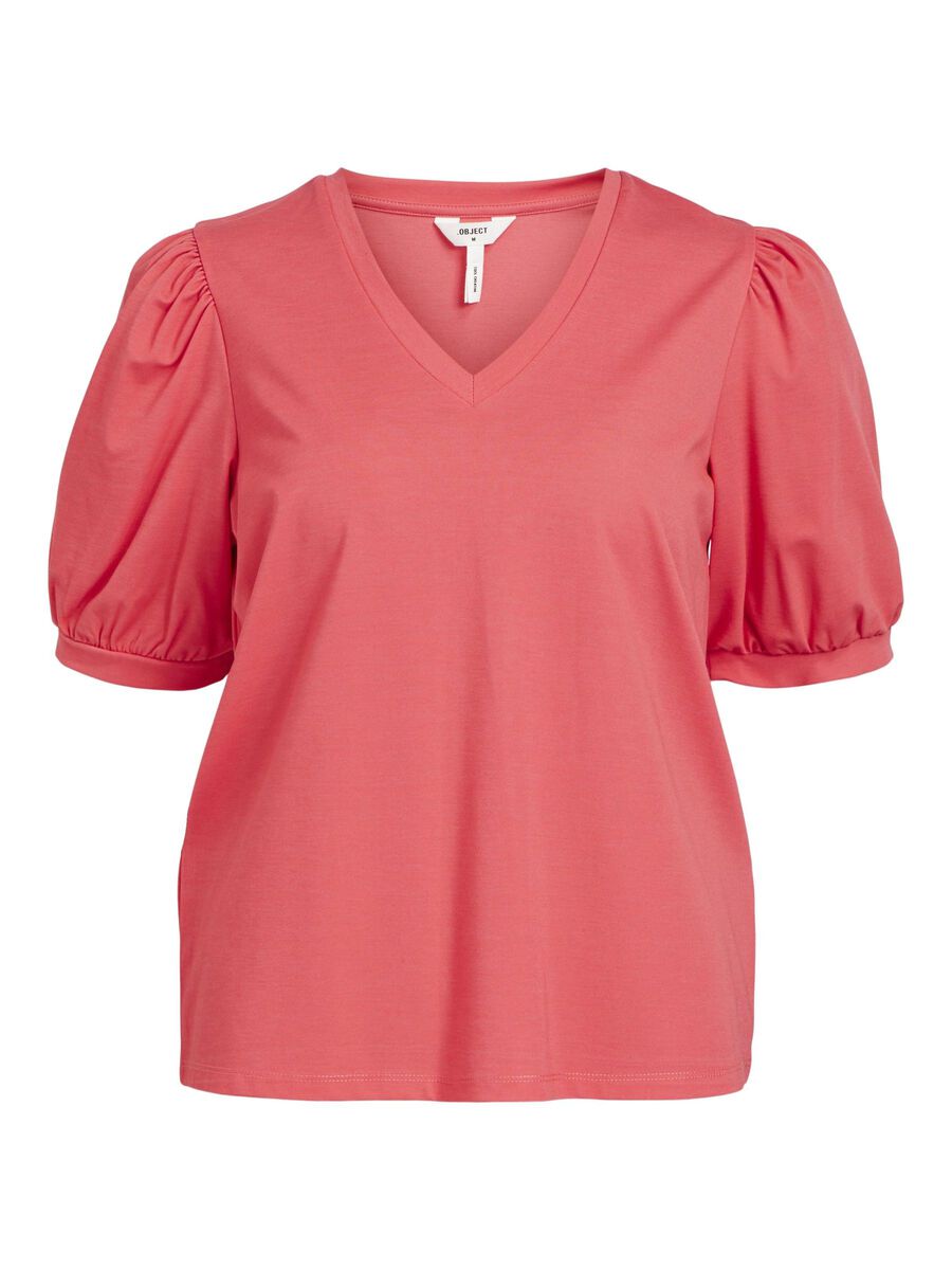 Caroline V-Neck T-Shirt for Women - Soft Cotton Casual Tee in Paradise Pink | Perfect for Everyday Wear, Outings & Layering