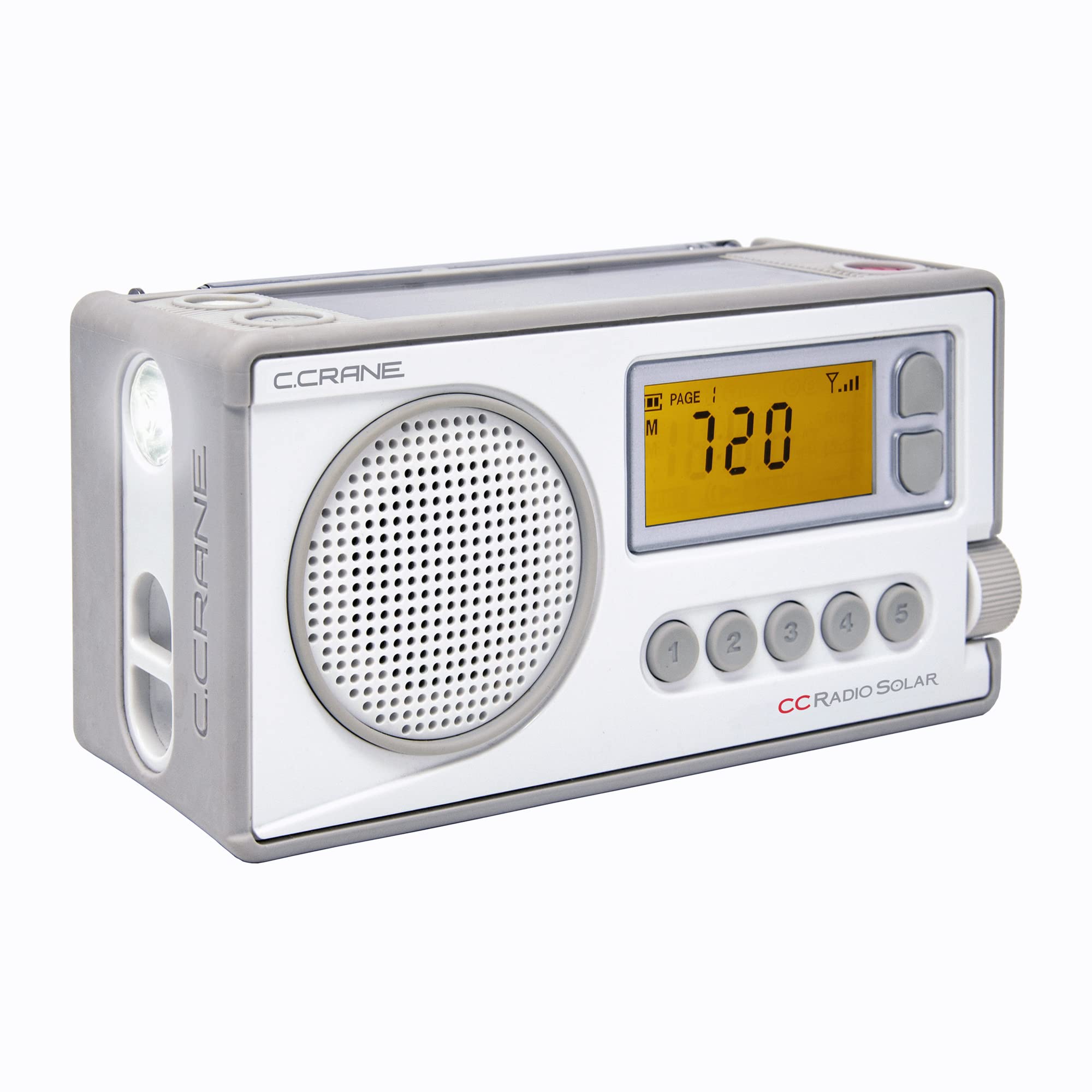 C. Crane CCRadio Solar Wind-Up Emergency Crank Digital Radio - AM/FM, NOAA Weather & Alert, Built-in LED Flashlight & Phone Charger - Portable Battery Operated Radio for Outdoor, Camping & Emergency Preparedness