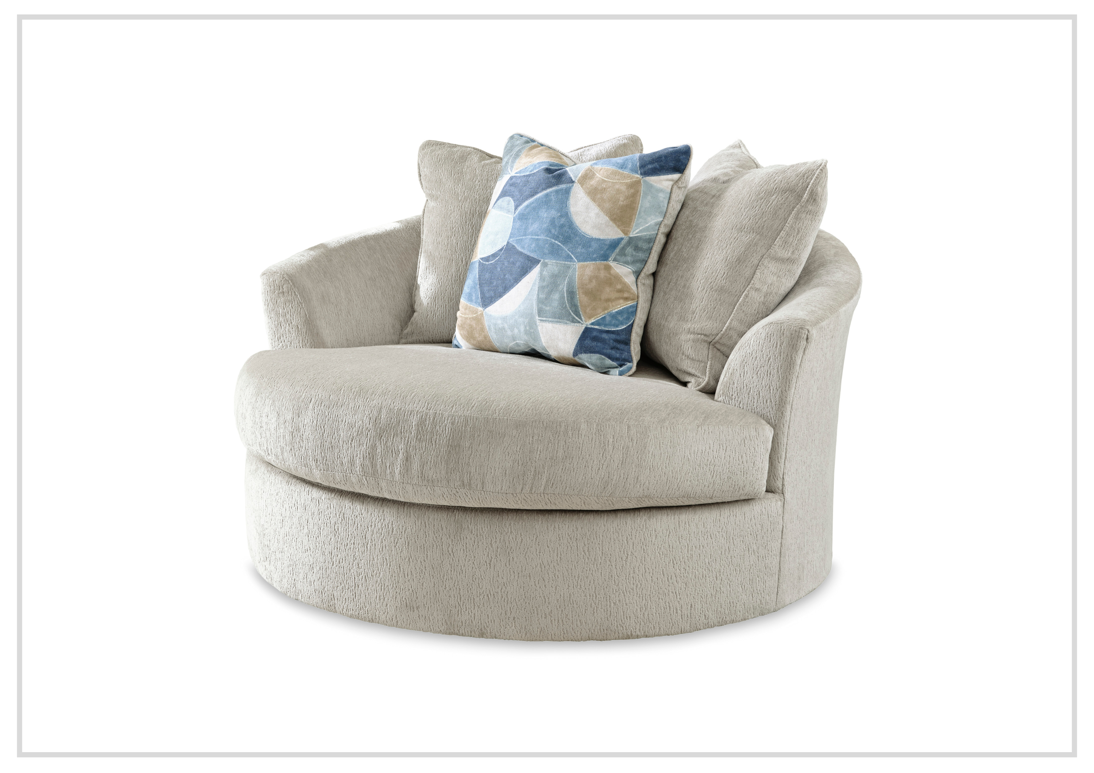 Gio Italia Home Maven Swivel Accent Chair - Modern Living Room Furniture with 360° Rotation, 2 Color Options (Gray & Beige) - Perfect for Small Spaces, Reading Nooks & Home Offices