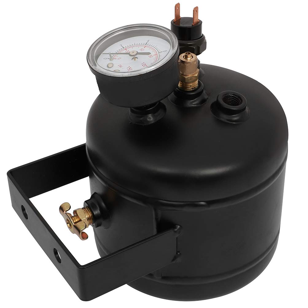 2 Liter (0.5 Gallon) 5 Port Air Compressor Tank 150 PSI - Replacement for Air Ride Suspension, Car & Train Horn - Perfect for Vehicle Air Systems, DIY Projects & Pneumatic Tools
