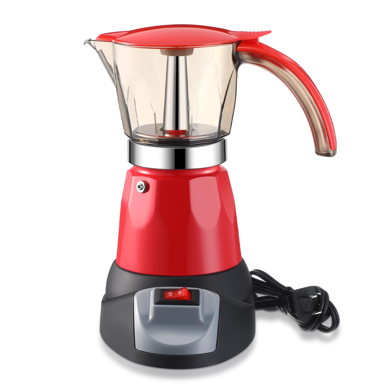 Electric Espresso Maker - Portable 6-Cup Moka Pot for Home & Travel