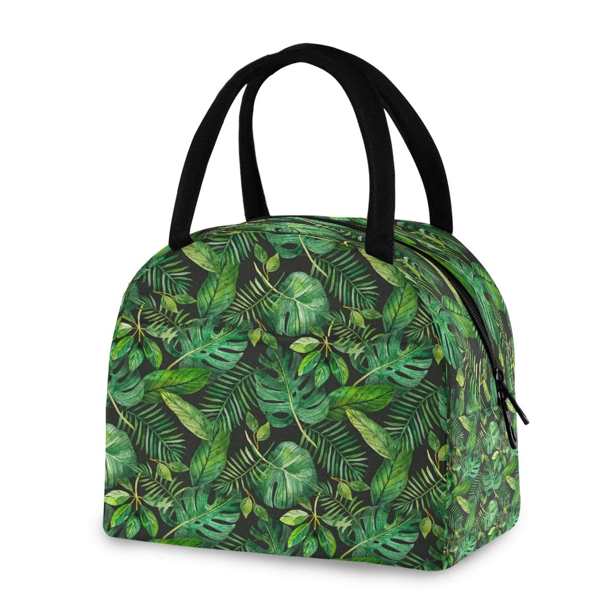 Blueangle Tropical Leaves Insulated Lunch Bag for Women & Men - Water-Resistant Thermal Lunch Tote Box & Cooler Organizer | Perfect for Work, School, Picnics & Outdoor Activities