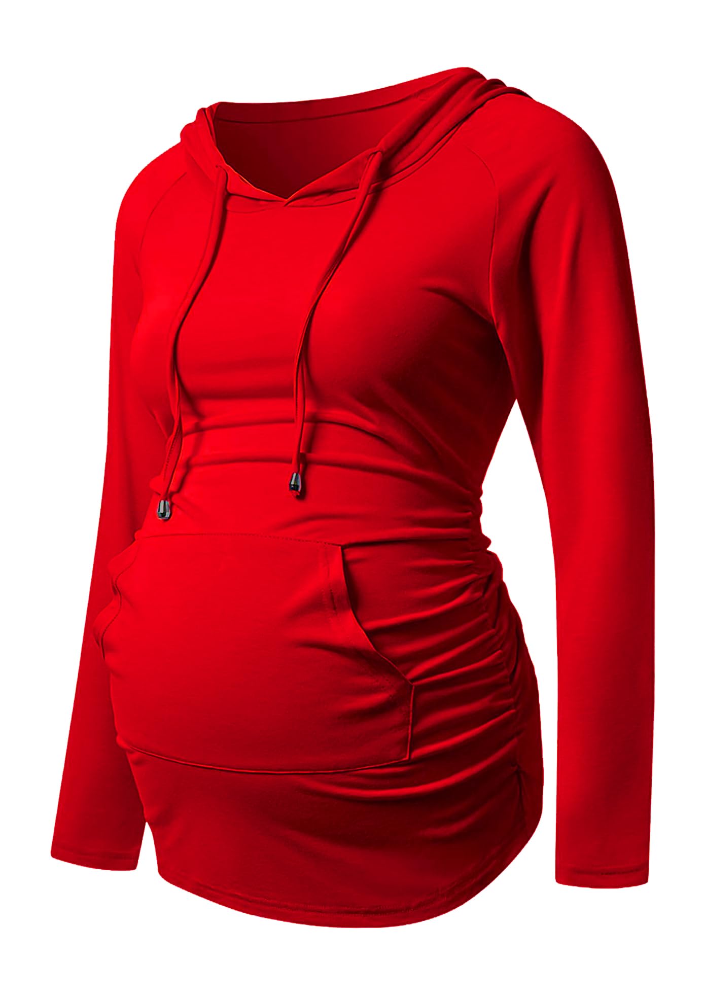 Decrum Lightweight Maternity Hoodies for Pregnant Women - Soft & Breathable Long Sleeve Pregnancy Shirts with Hood - Perfect for Casual Wear, Nursing & Everyday Comfort